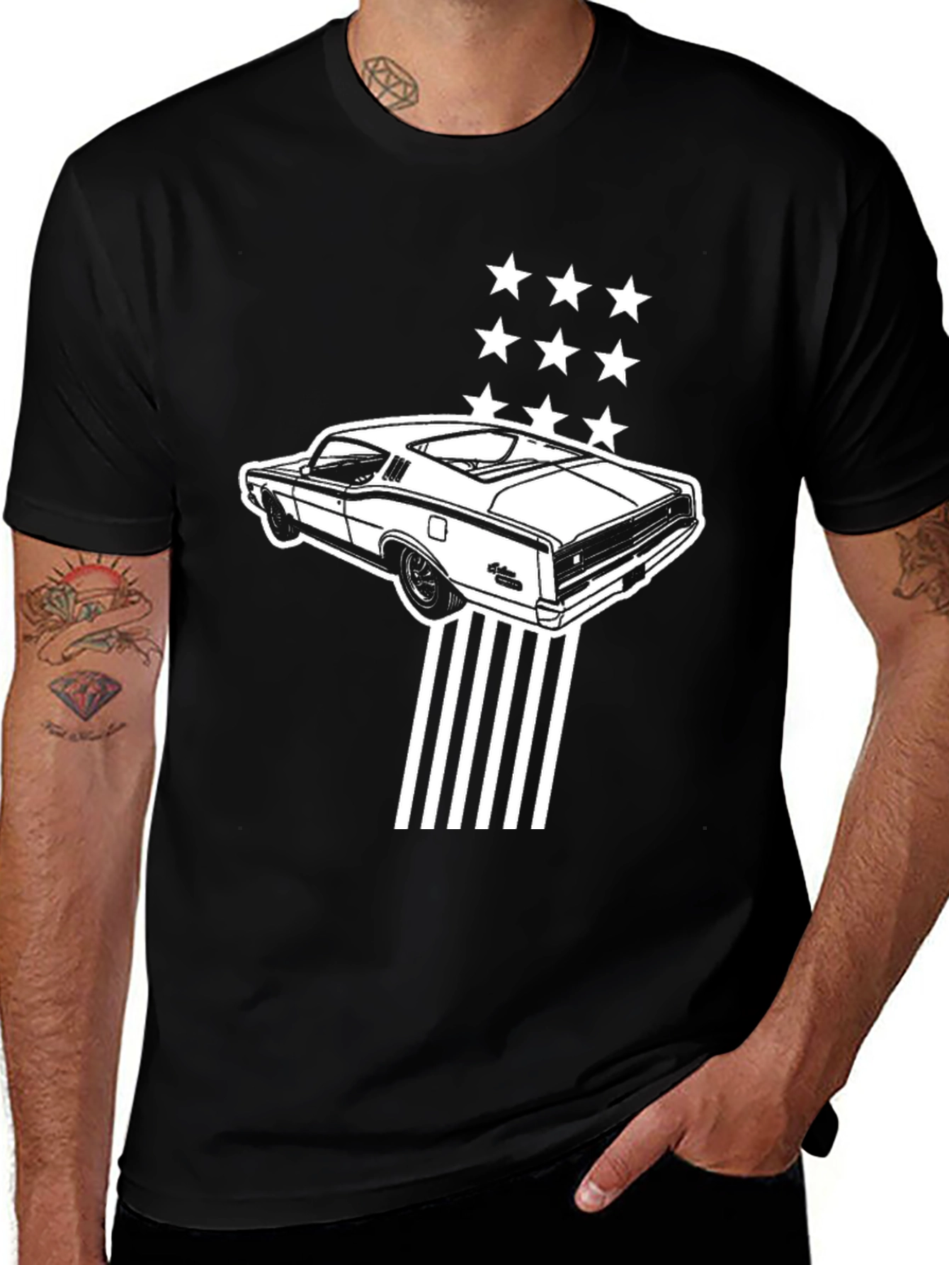Classic Car Graphic Tee - Black