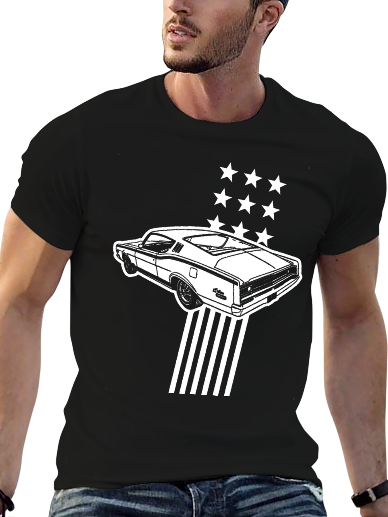 Classic Car Graphic Tee - Black