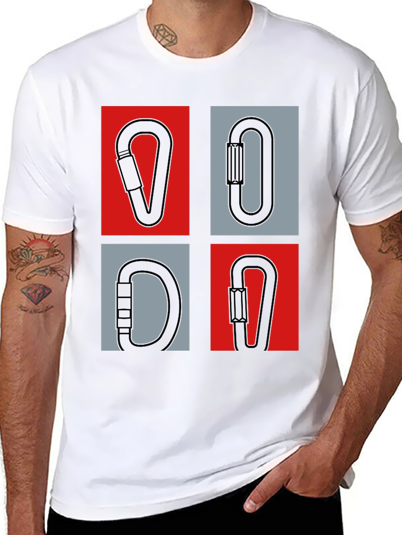 Climbing Carabiner Graphic Tee - Black