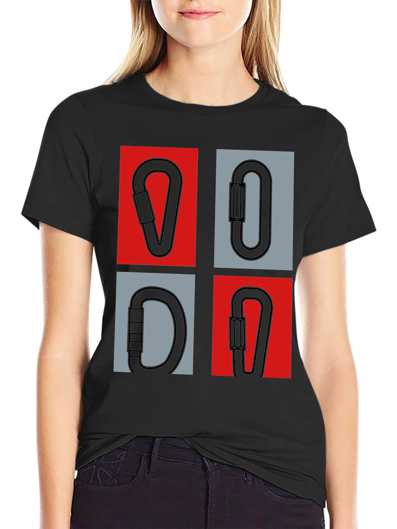 Climbing Carabiner Graphic Tee - Black