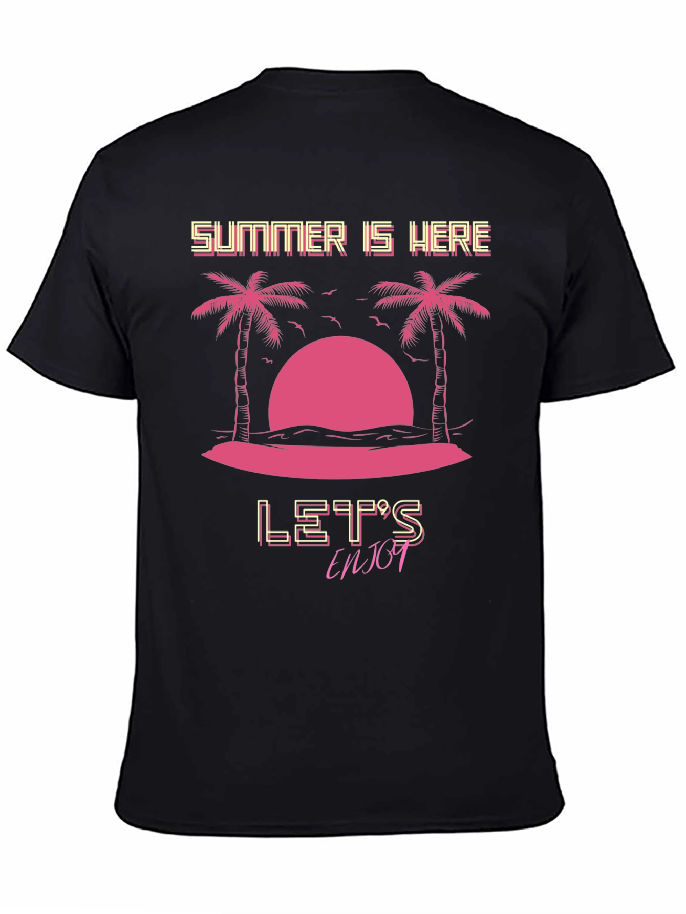 Summer Is Here T-Shirt - Black Graphic Tee