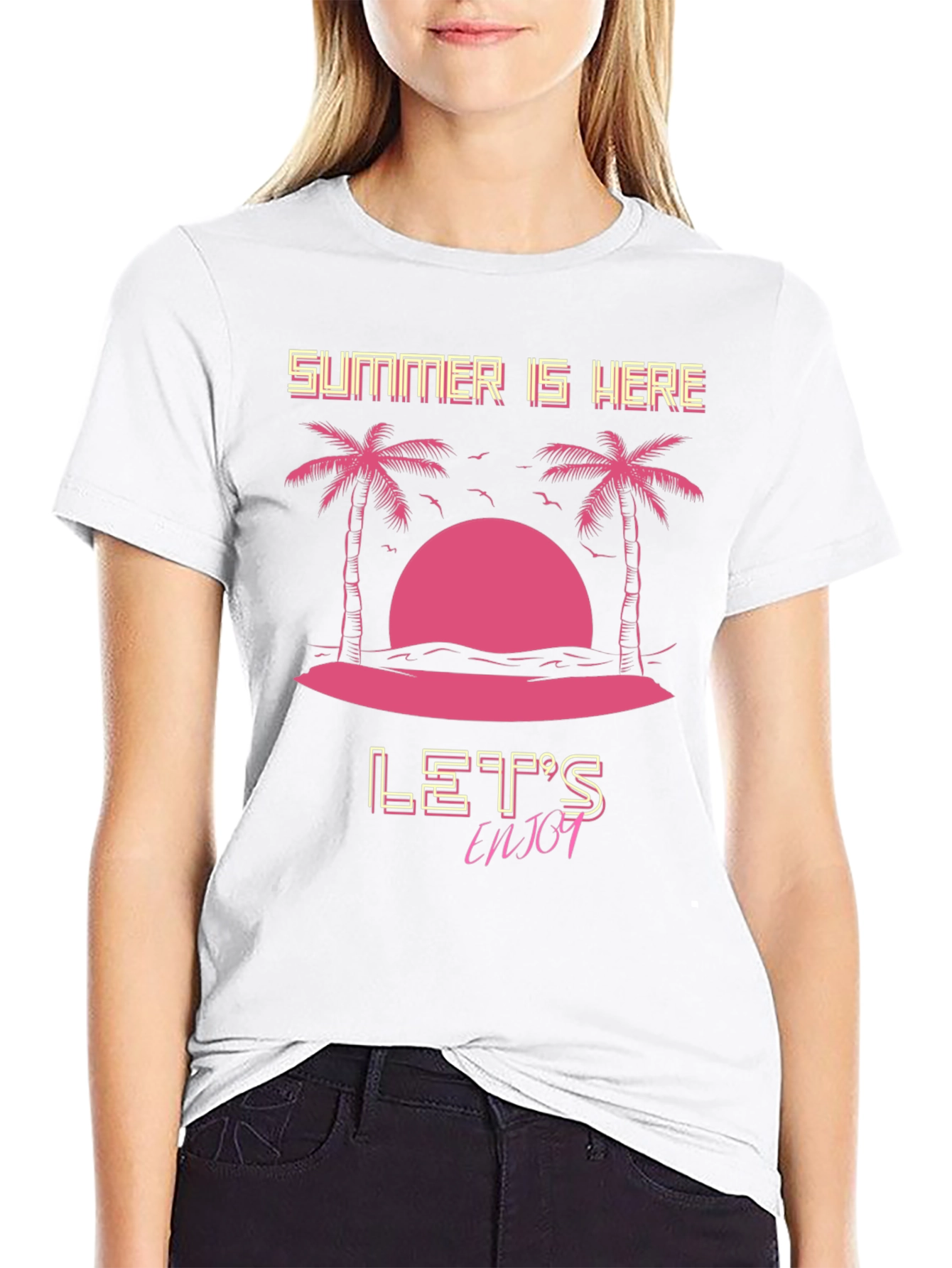 Summer Is Here T-Shirt - Black Graphic Tee
