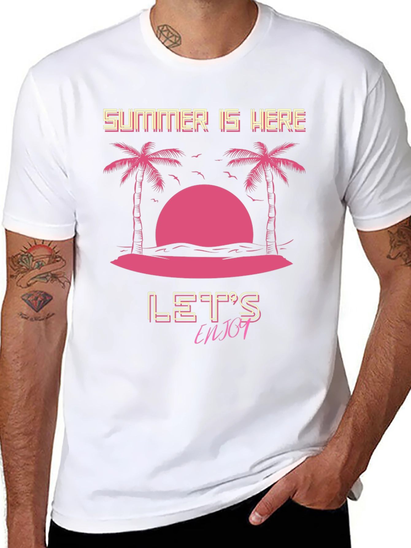 Summer Is Here T-Shirt - Black Graphic Tee