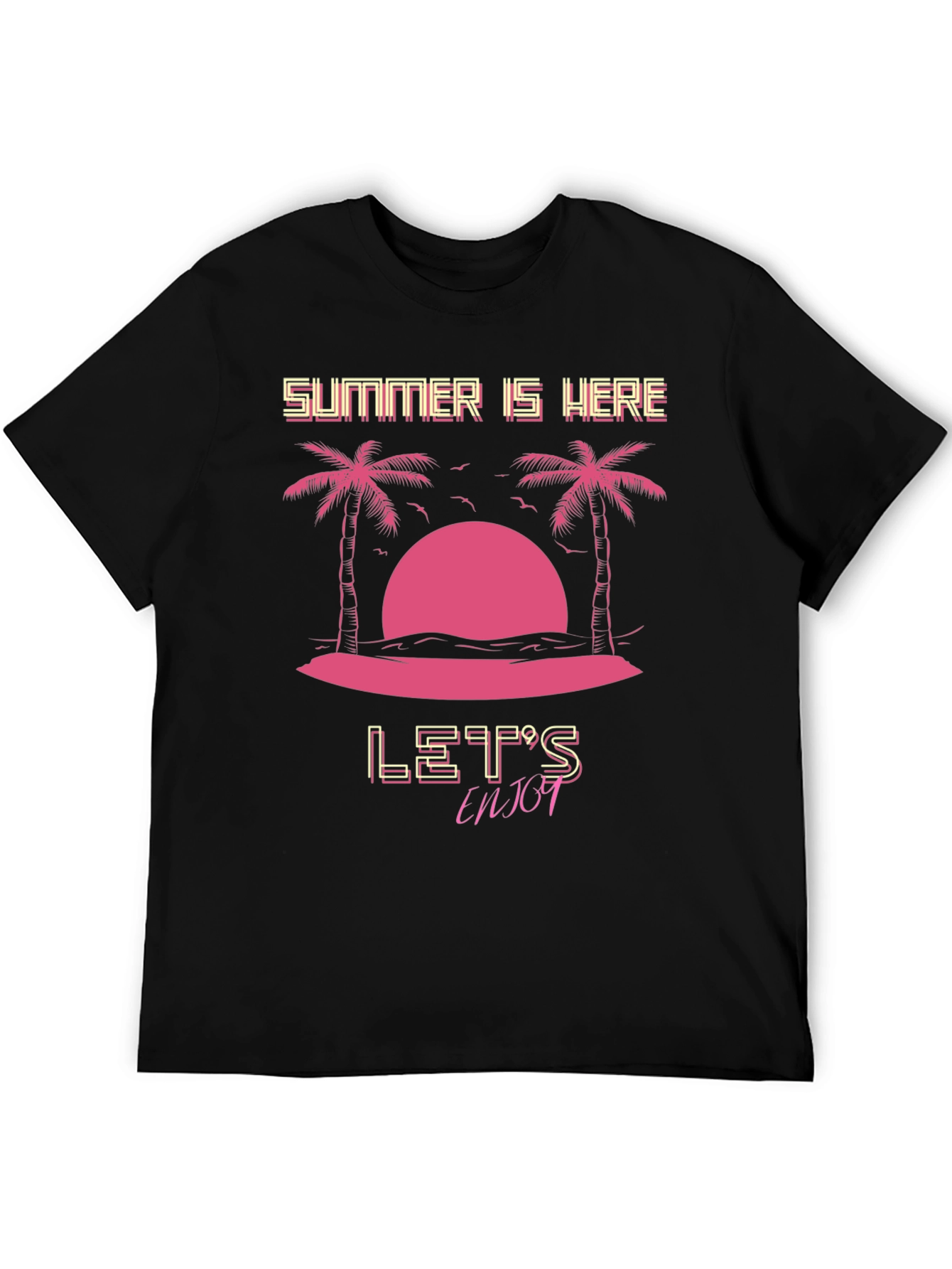 Summer Is Here T-Shirt - Black Graphic Tee