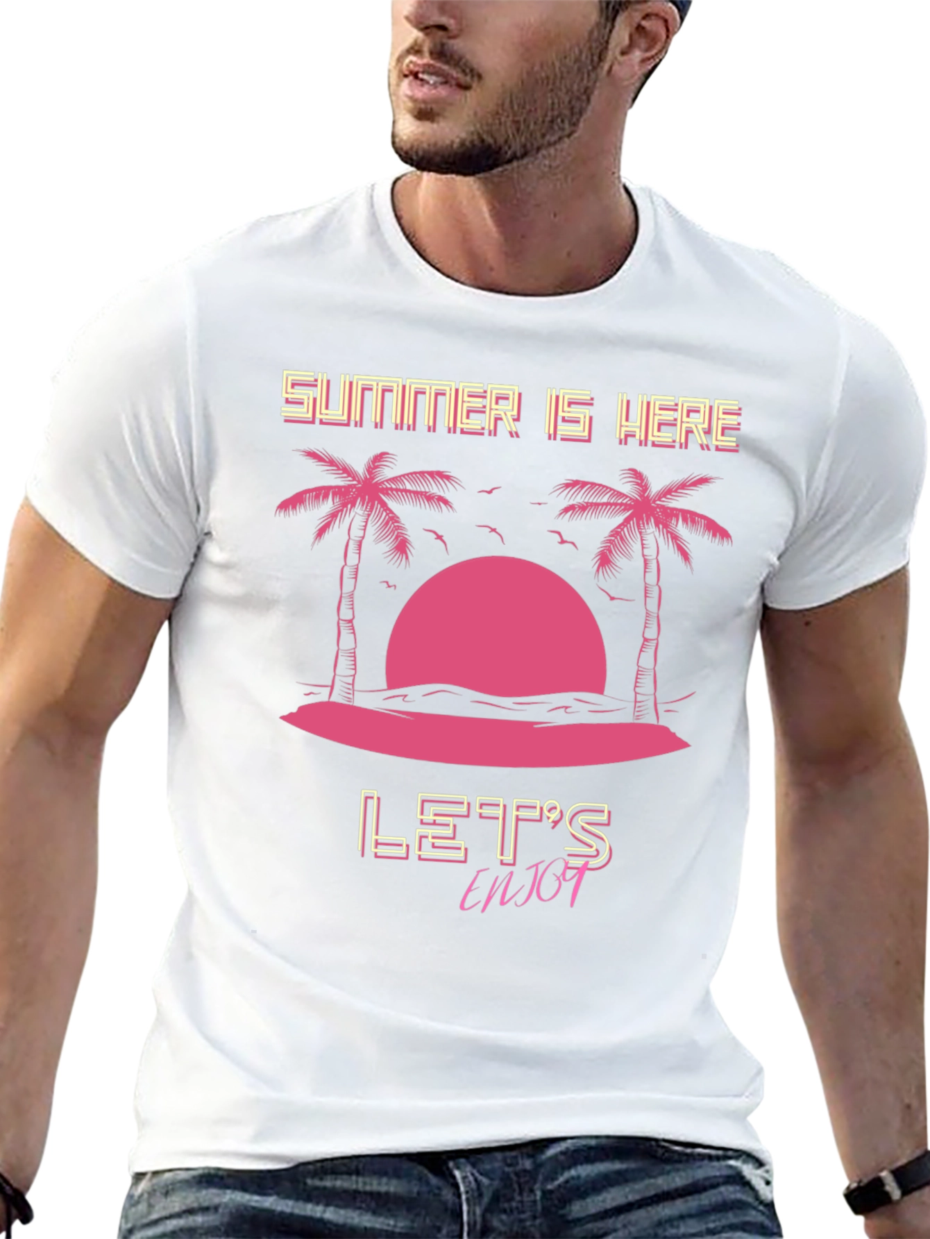Summer Is Here T-Shirt - Black Graphic Tee