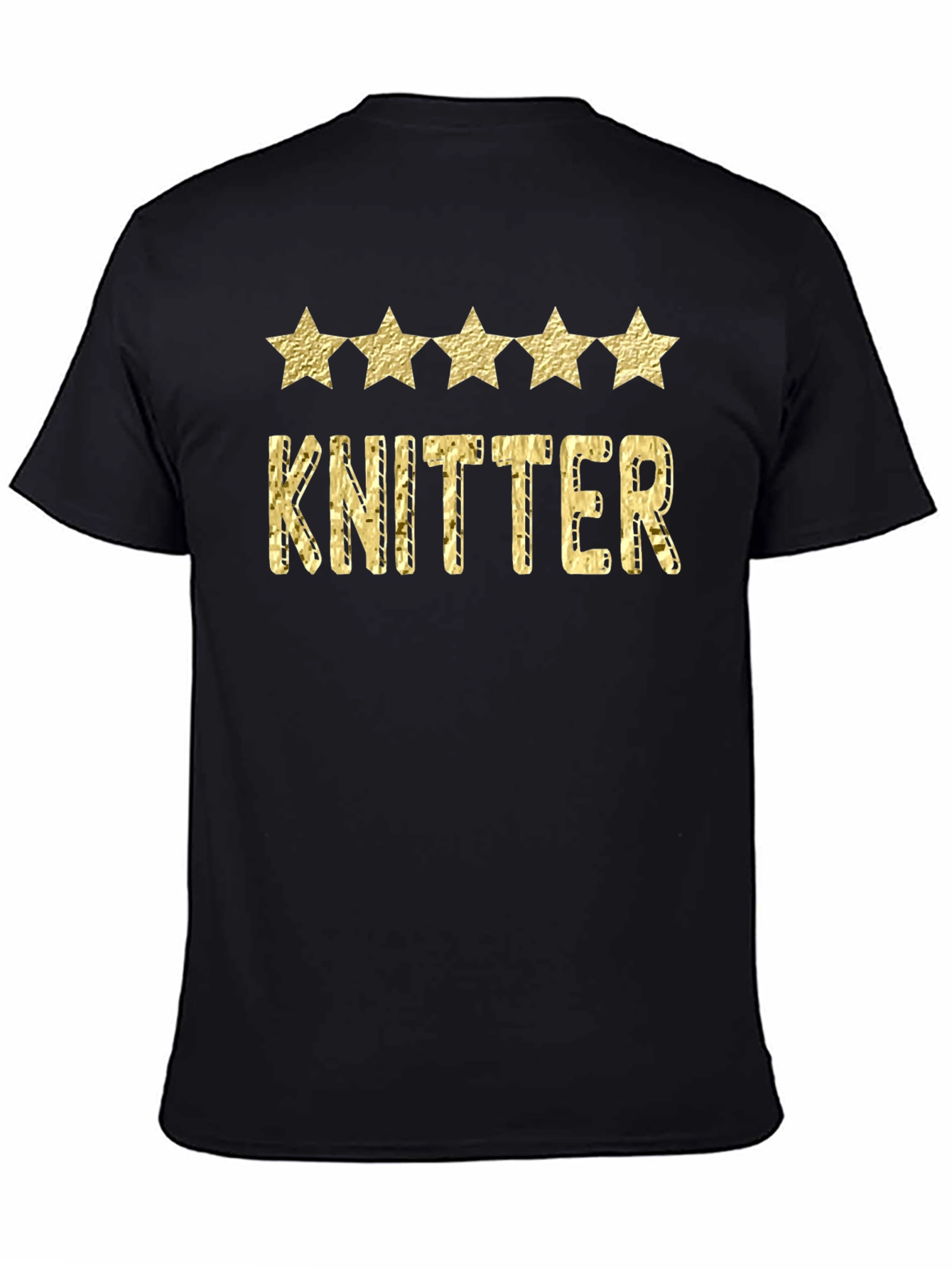 Knitter Five Star Black Graphic Tee