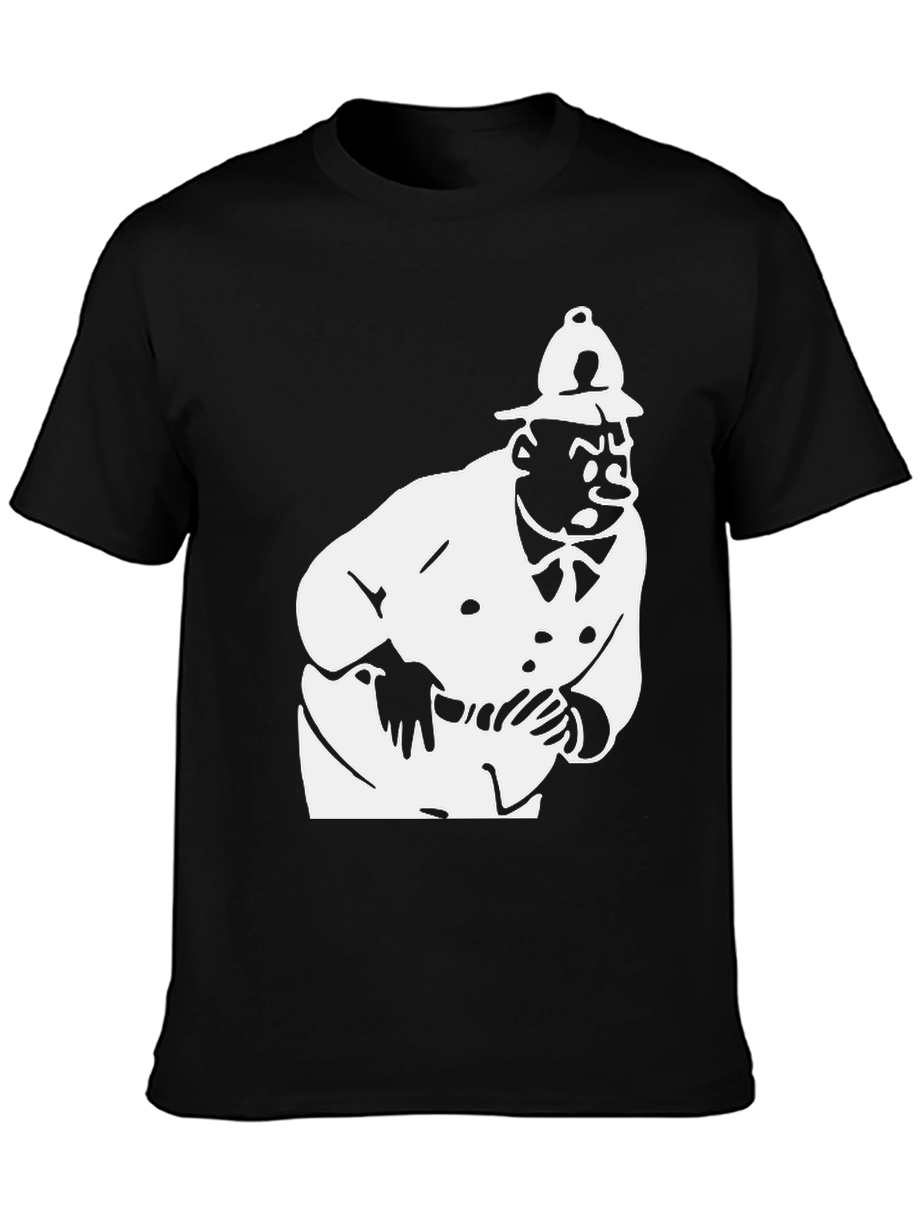 Tintin Thompson Inspired Graphic Tee - Black Cotton Blend