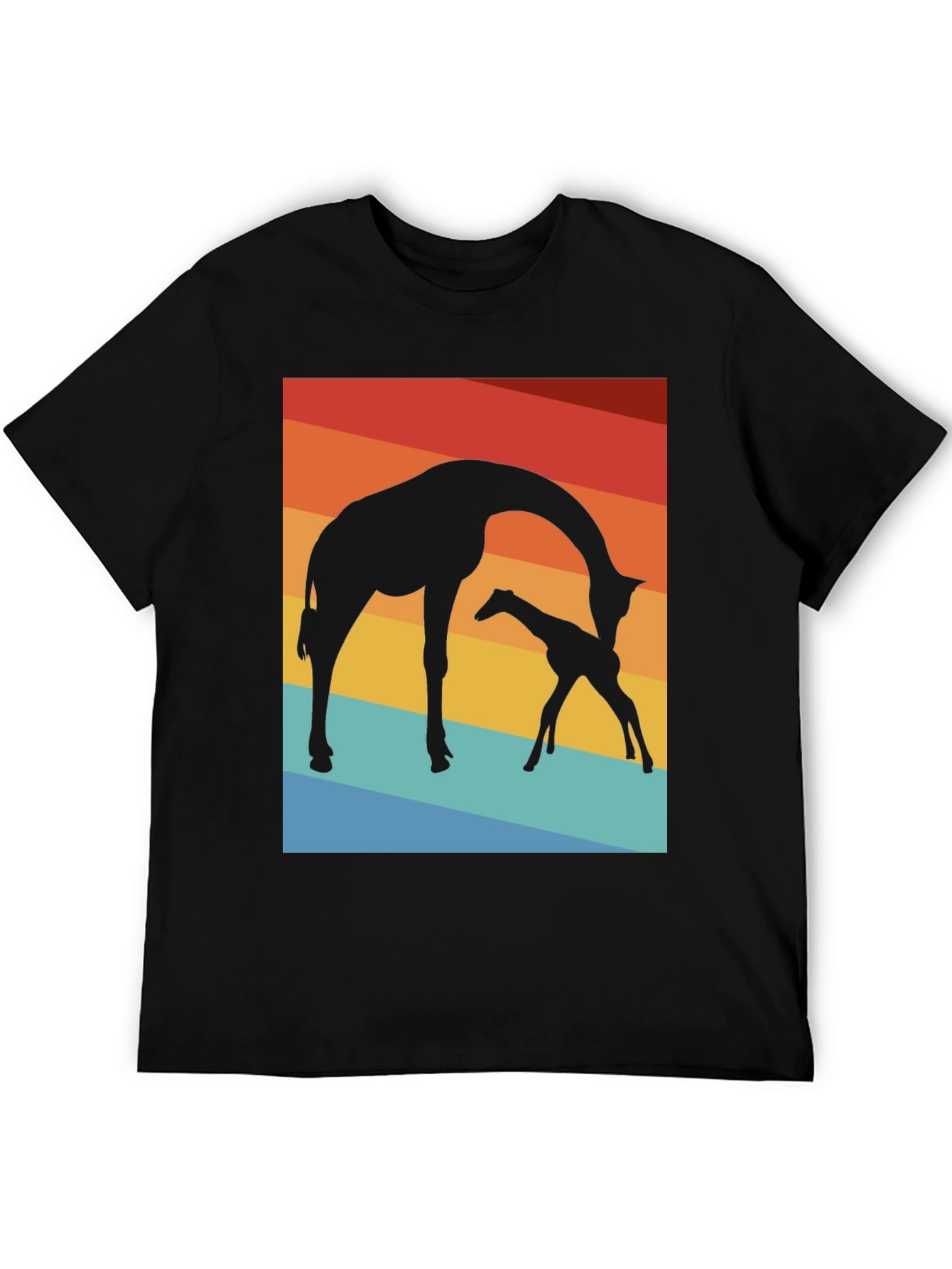 Giraffe Silhouette T-Shirt - Sunset Graphic Tee