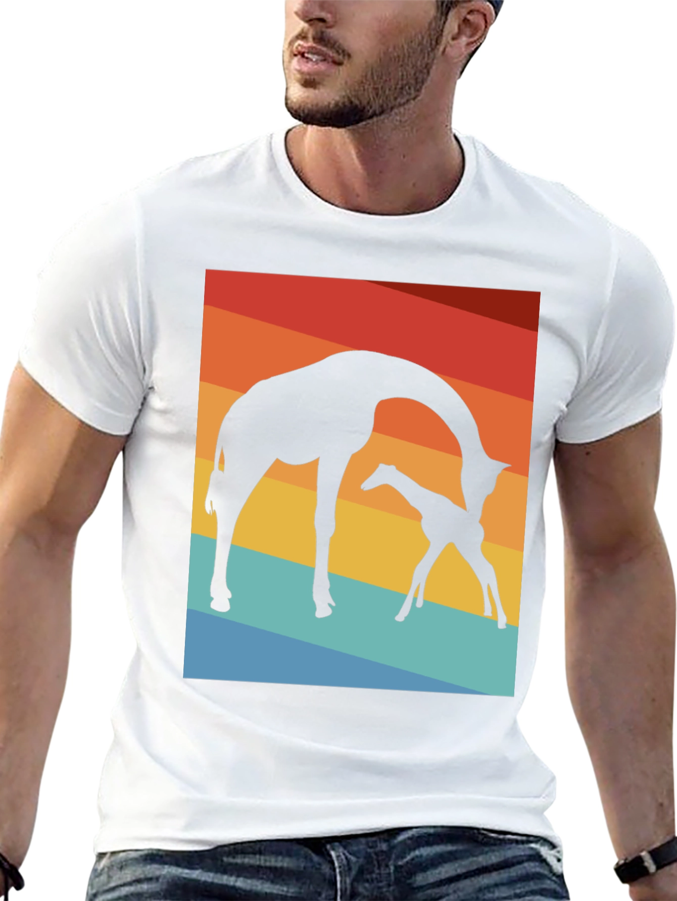 Giraffe Silhouette T-Shirt - Sunset Graphic Tee