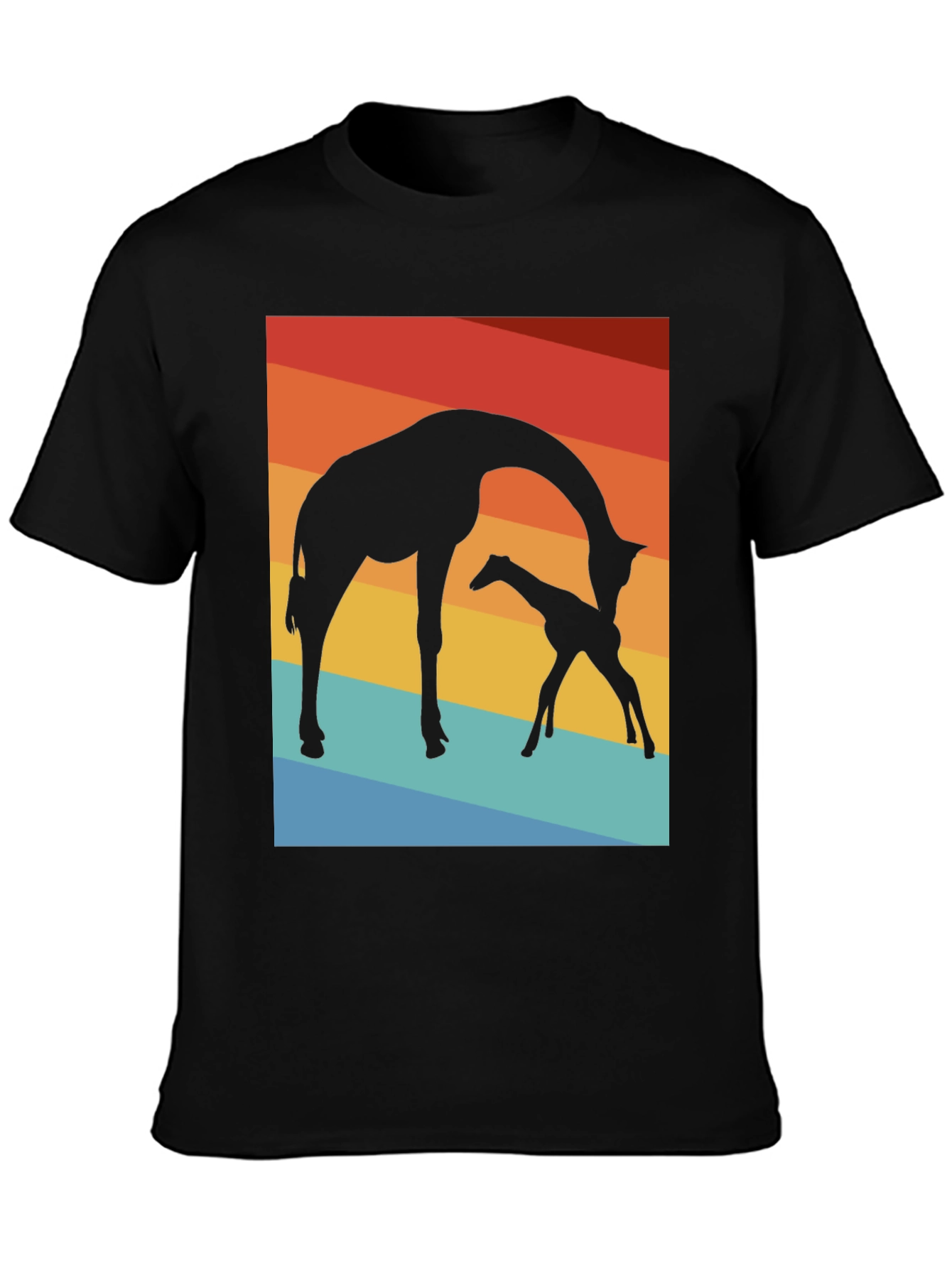 Giraffe Silhouette T-Shirt - Sunset Graphic Tee