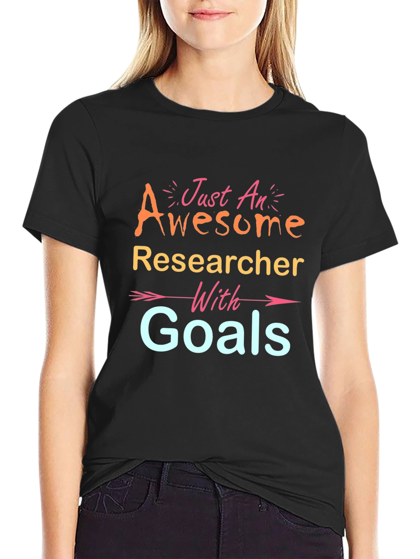 Awesome Researcher Goals T-Shirt - Black Cotton Tee