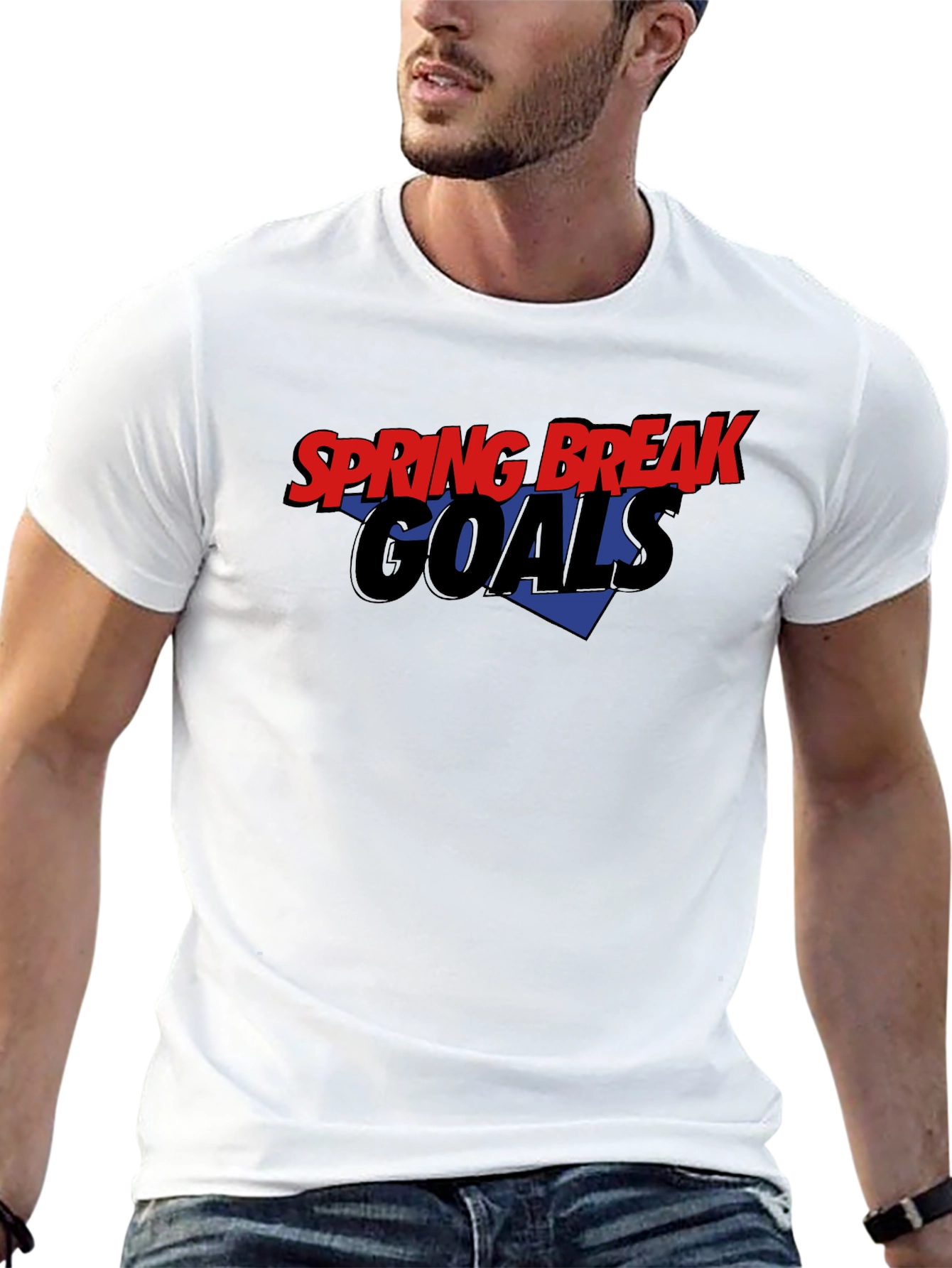 Spring Break Goals Black Graphic T-Shirt