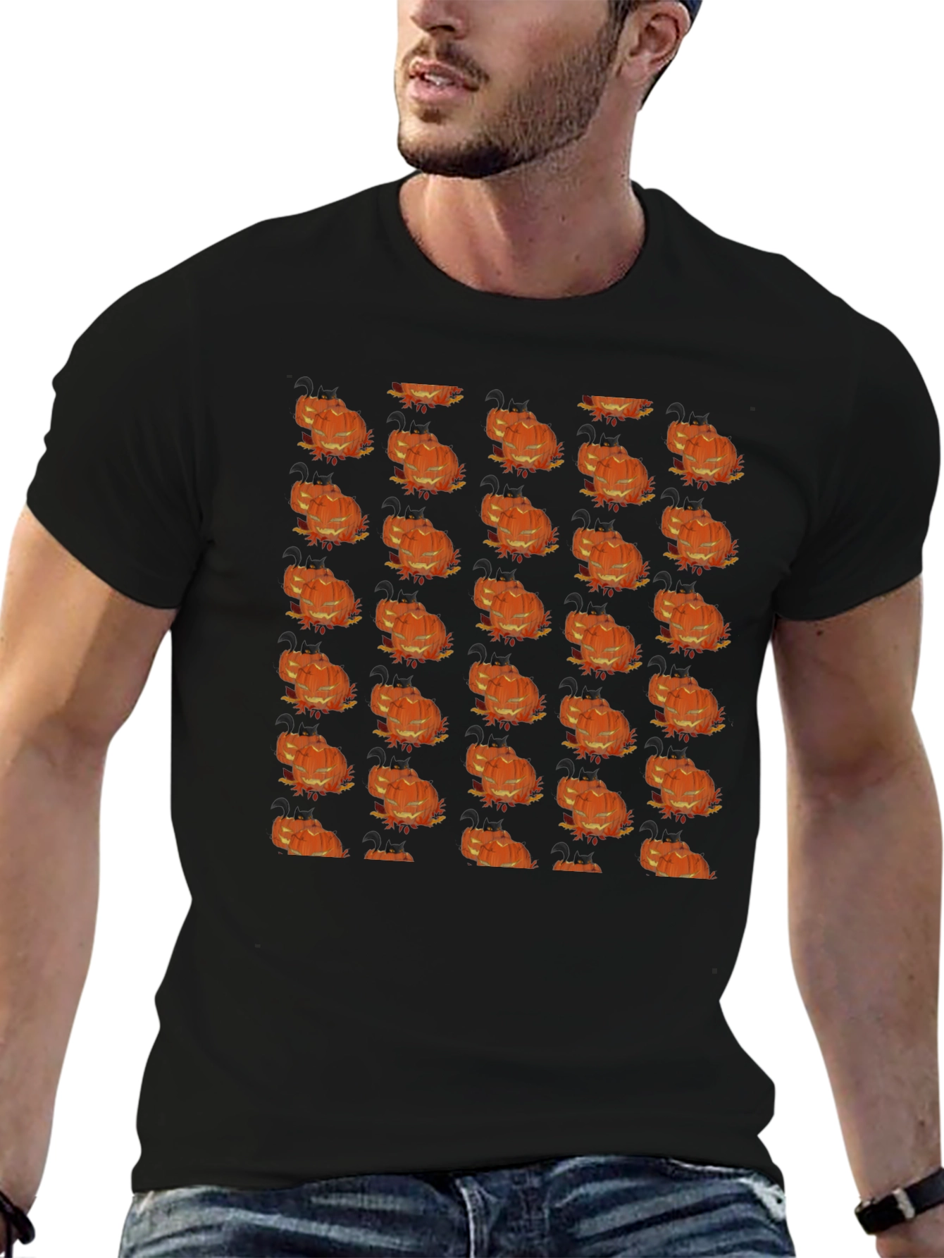 Spooky Halloween Pumpkin Pattern T-Shirt