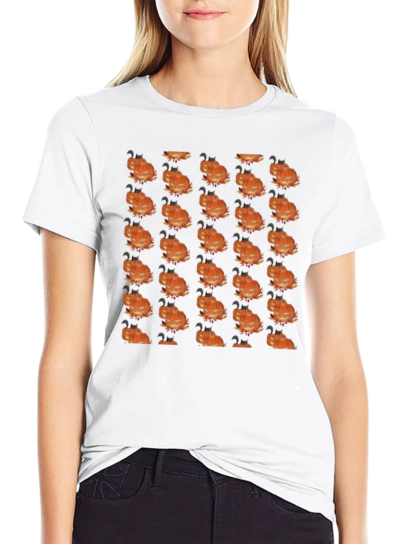 Spooky Halloween Pumpkin Pattern T-Shirt