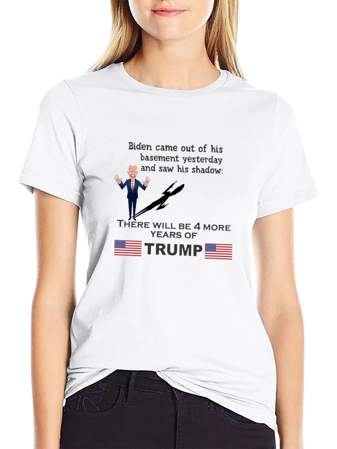 Biden Shadow Trump T-Shirt - Funny Political Tee