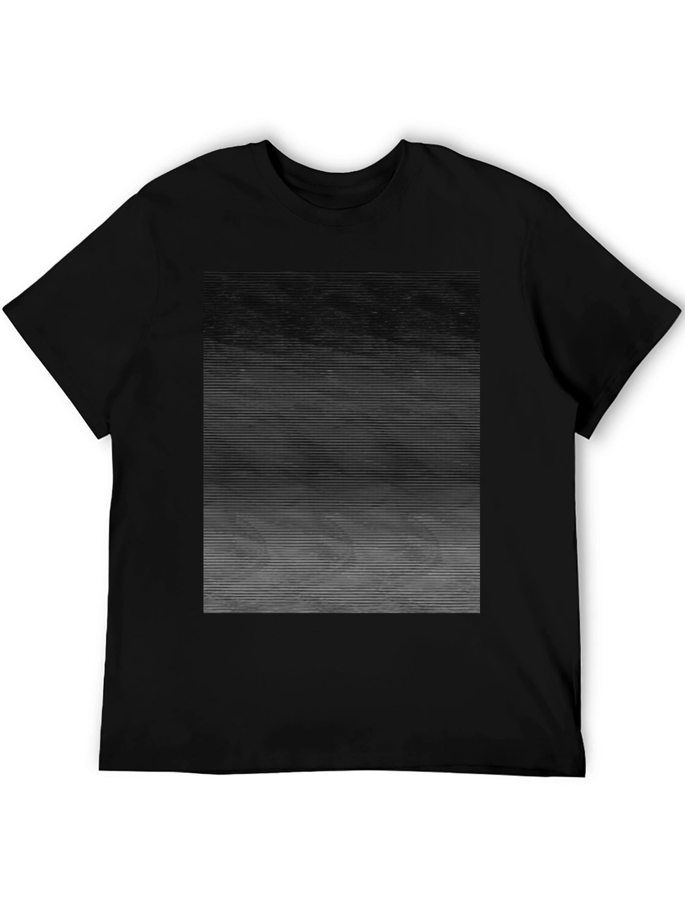 Abstract Gradient Line Graphic Tee - Mens Black T-Shirt