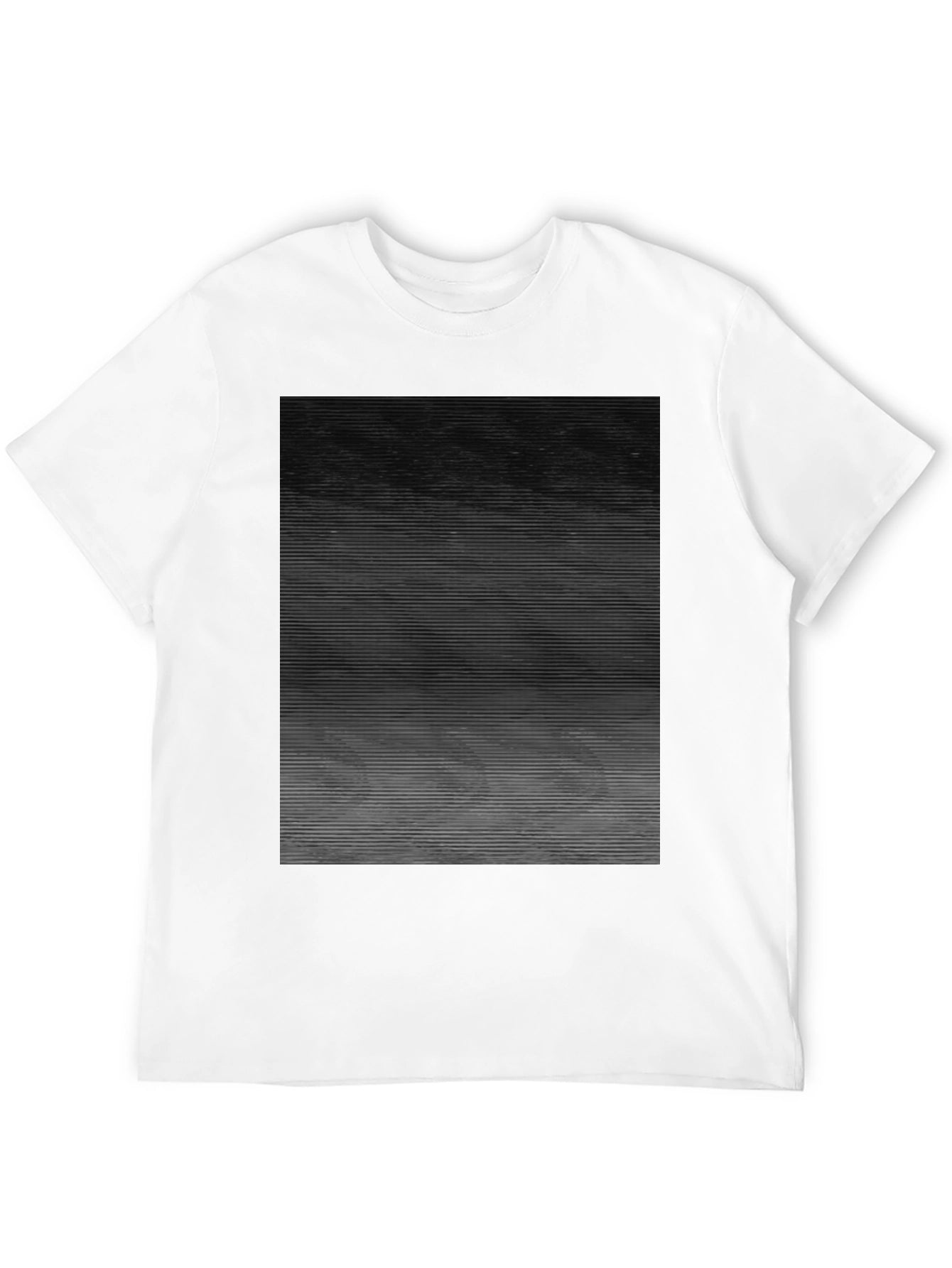 Abstract Gradient Line Graphic Tee - Mens Black T-Shirt