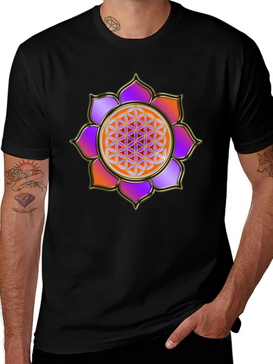 Flower of Life Graphic Tee - Sacred Geometry Design