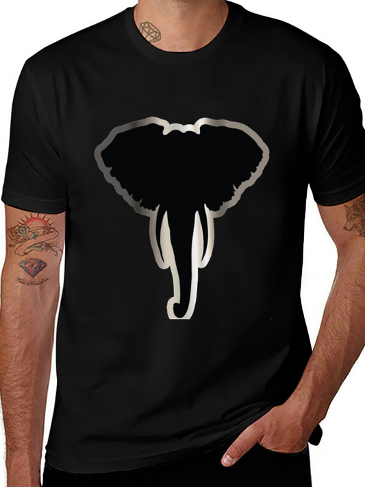 Elephant Graphic Print Crew Neck T-Shirt