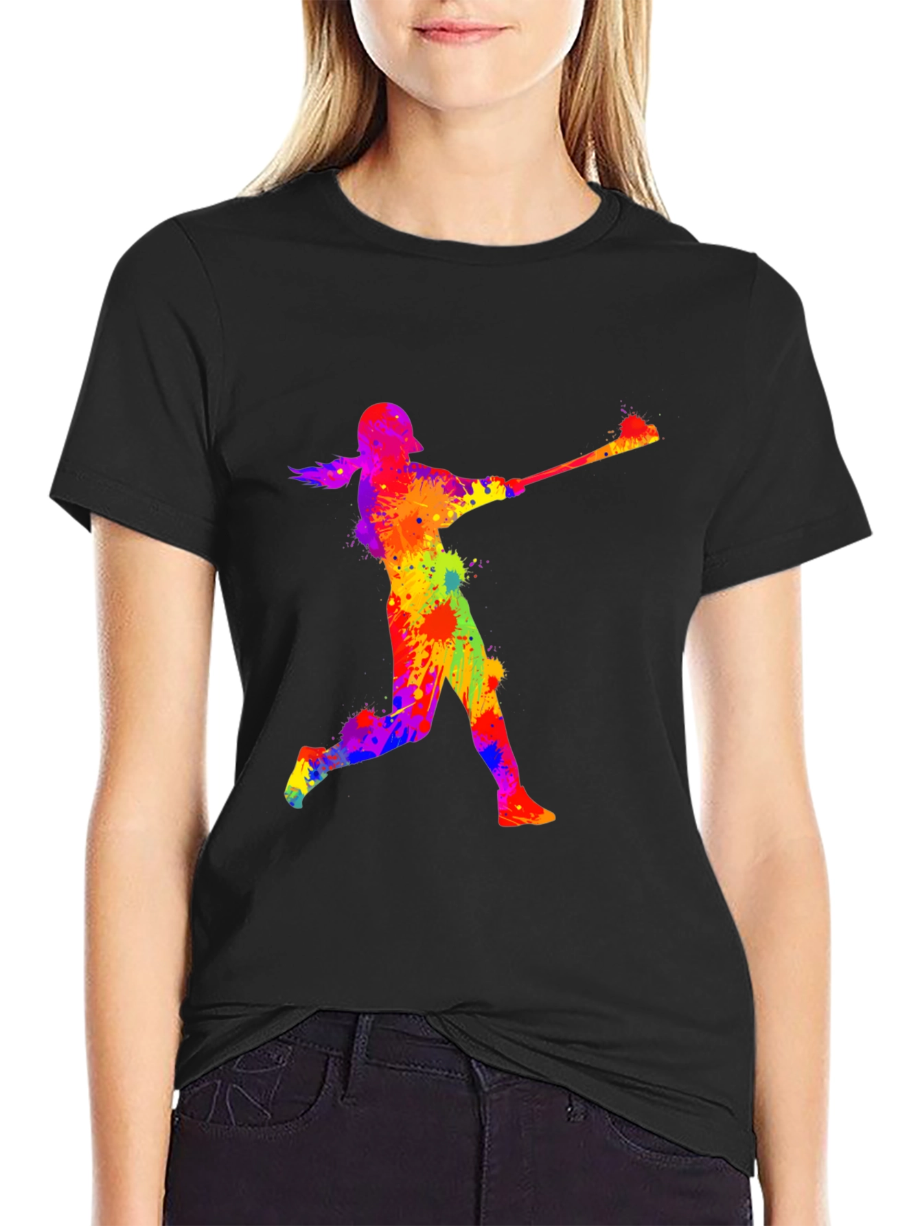 Colorful Baseball Player T-Shirt