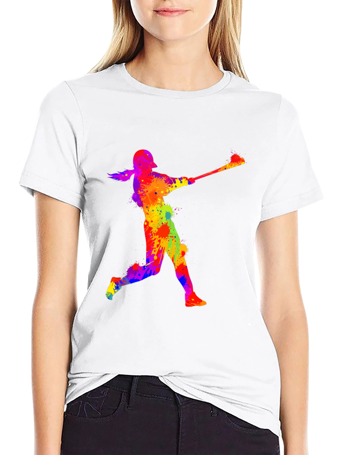Colorful Baseball Player T-Shirt