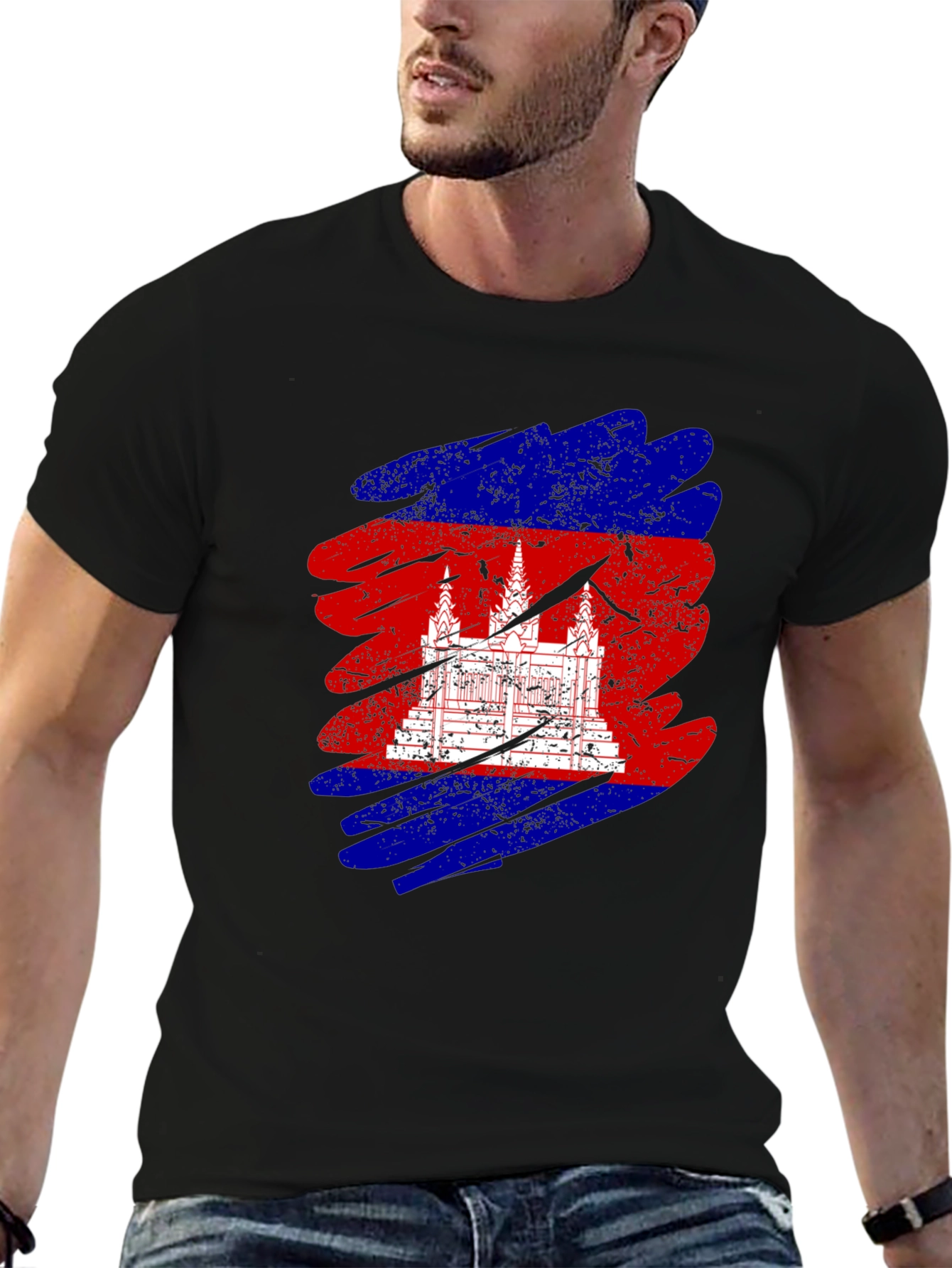 Cambodia Flag Graphic T-Shirt