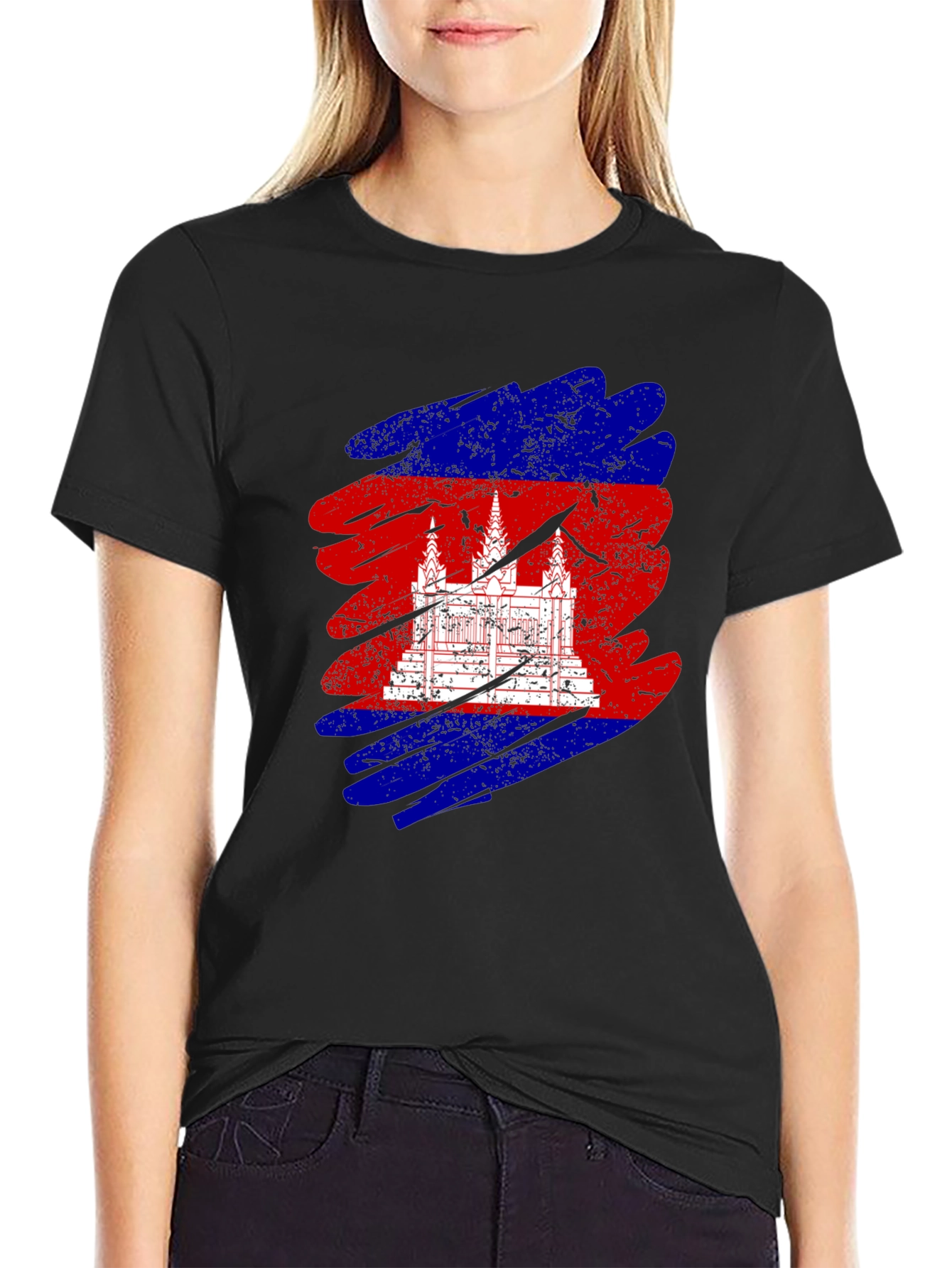 Cambodia Flag Graphic T-Shirt