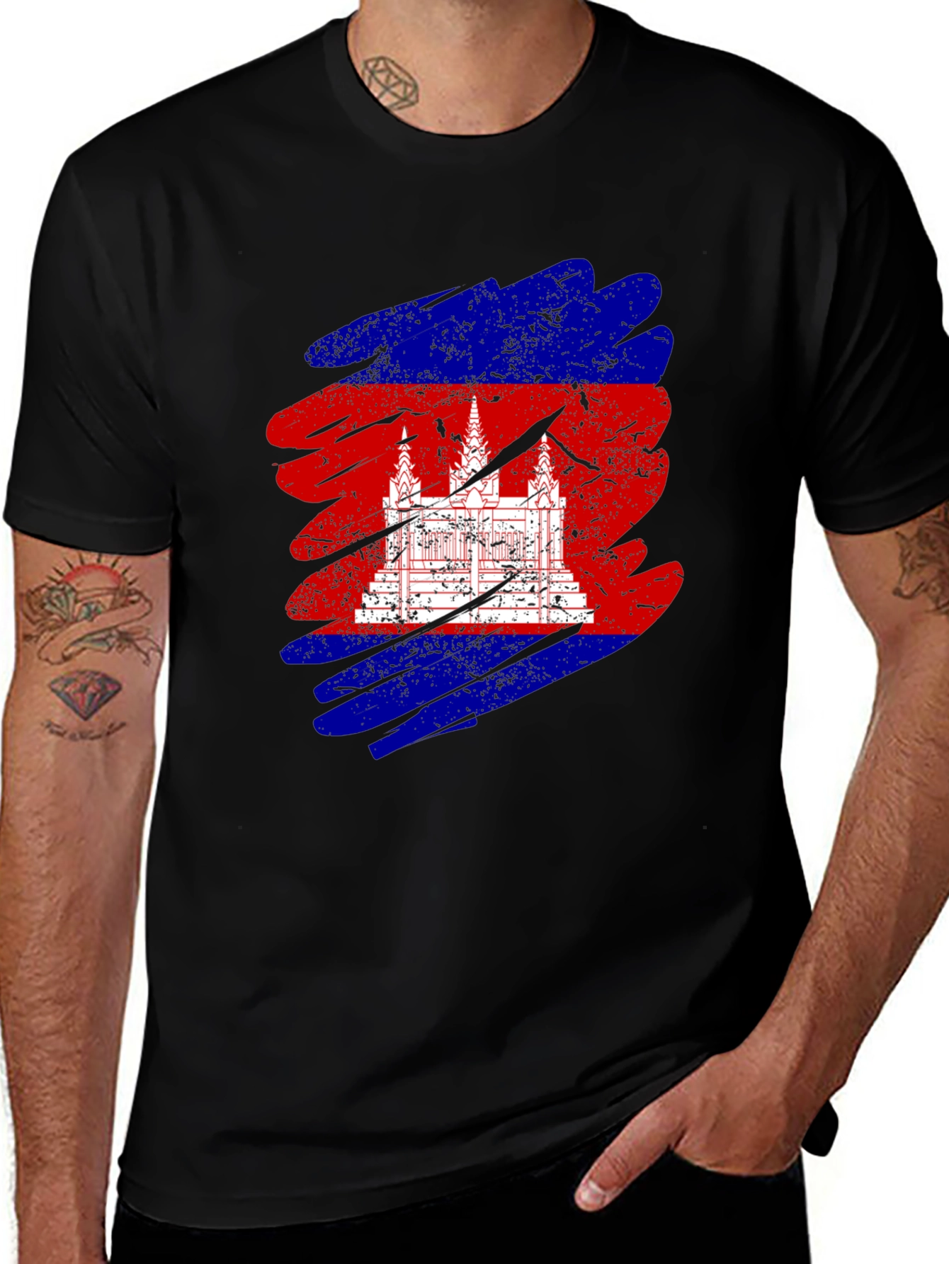Cambodia Flag Graphic T-Shirt