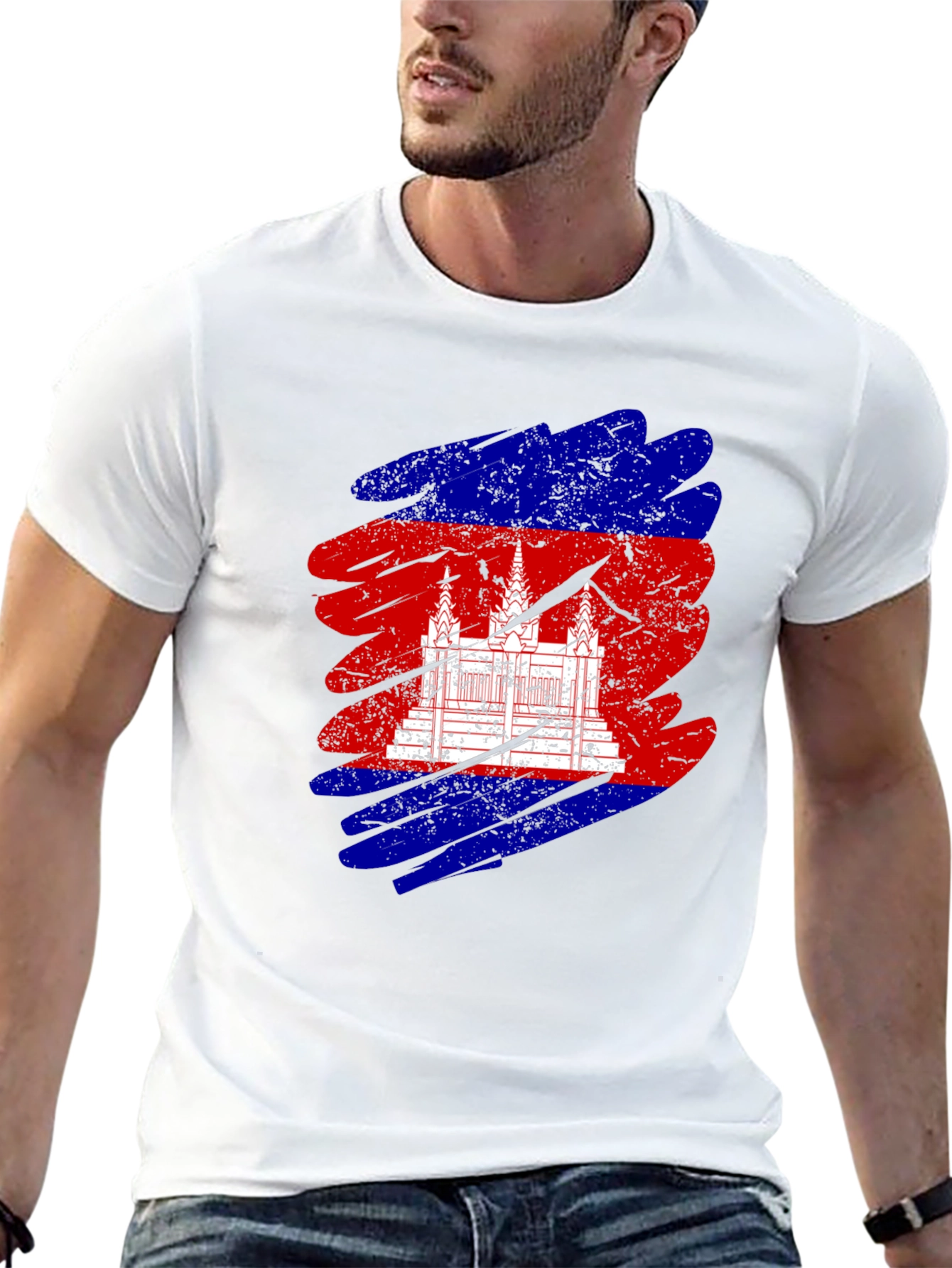 Cambodia Flag Graphic T-Shirt