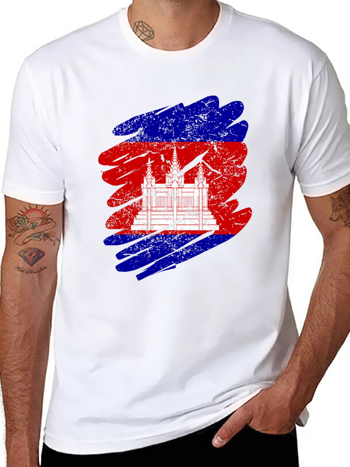 Cambodia Flag Graphic T-Shirt