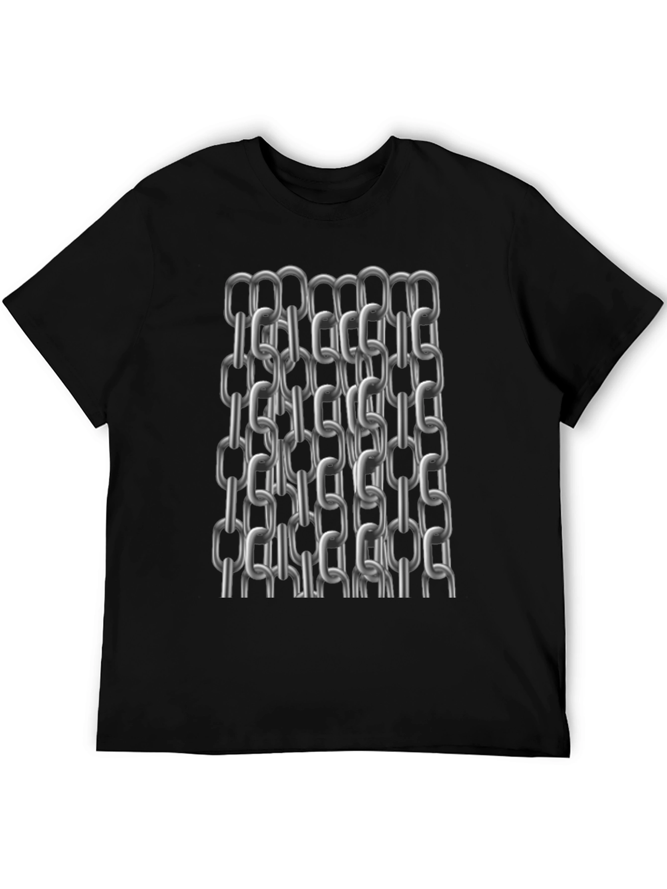Metal Chain Print T-Shirt - Modern Black Tee