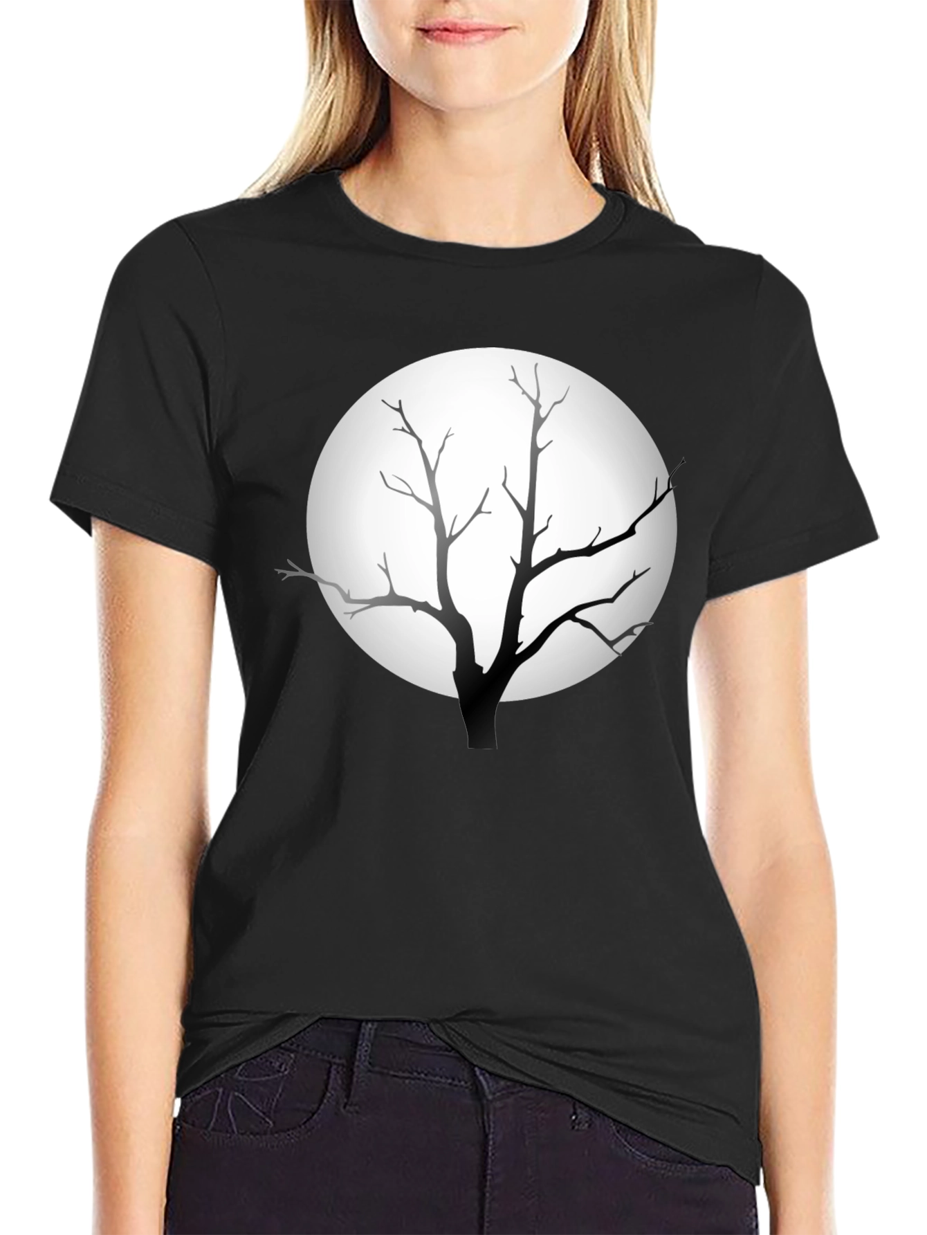 Silhouette Tree Moon Graphic Tee