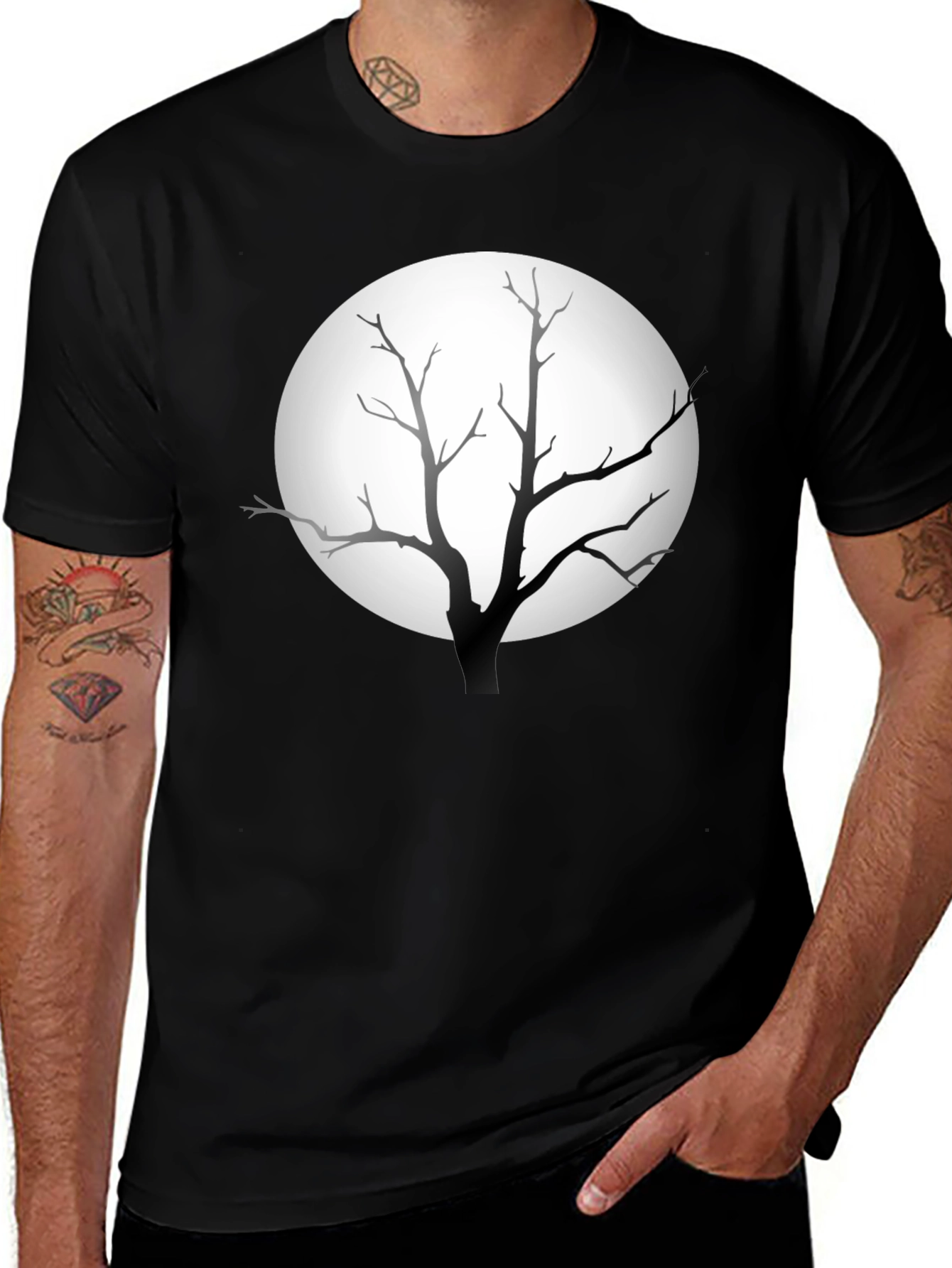 Silhouette Tree Moon Graphic Tee