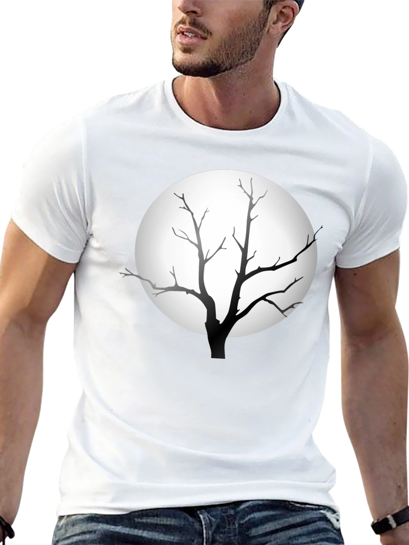 Silhouette Tree Moon Graphic Tee