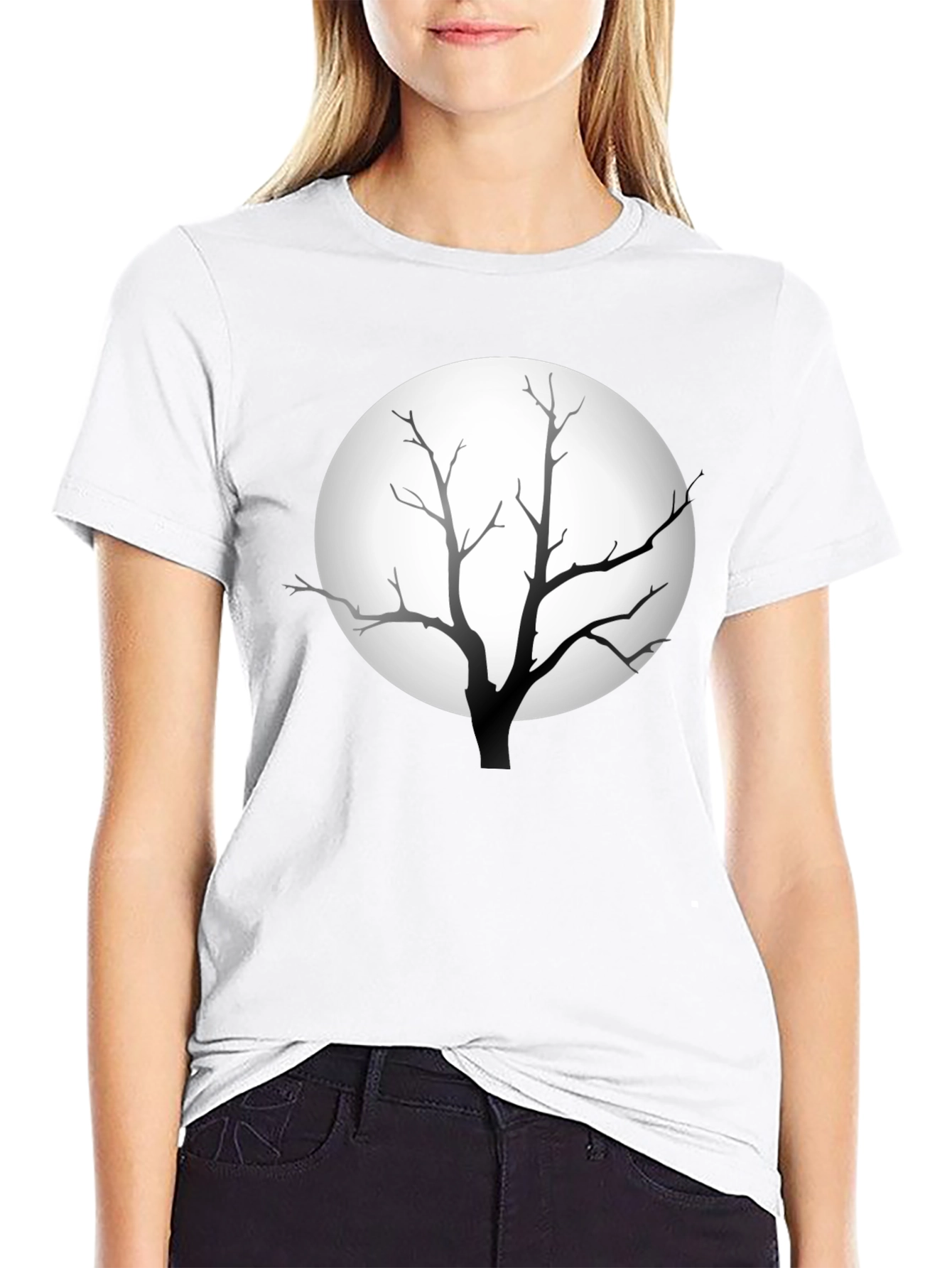 Silhouette Tree Moon Graphic Tee