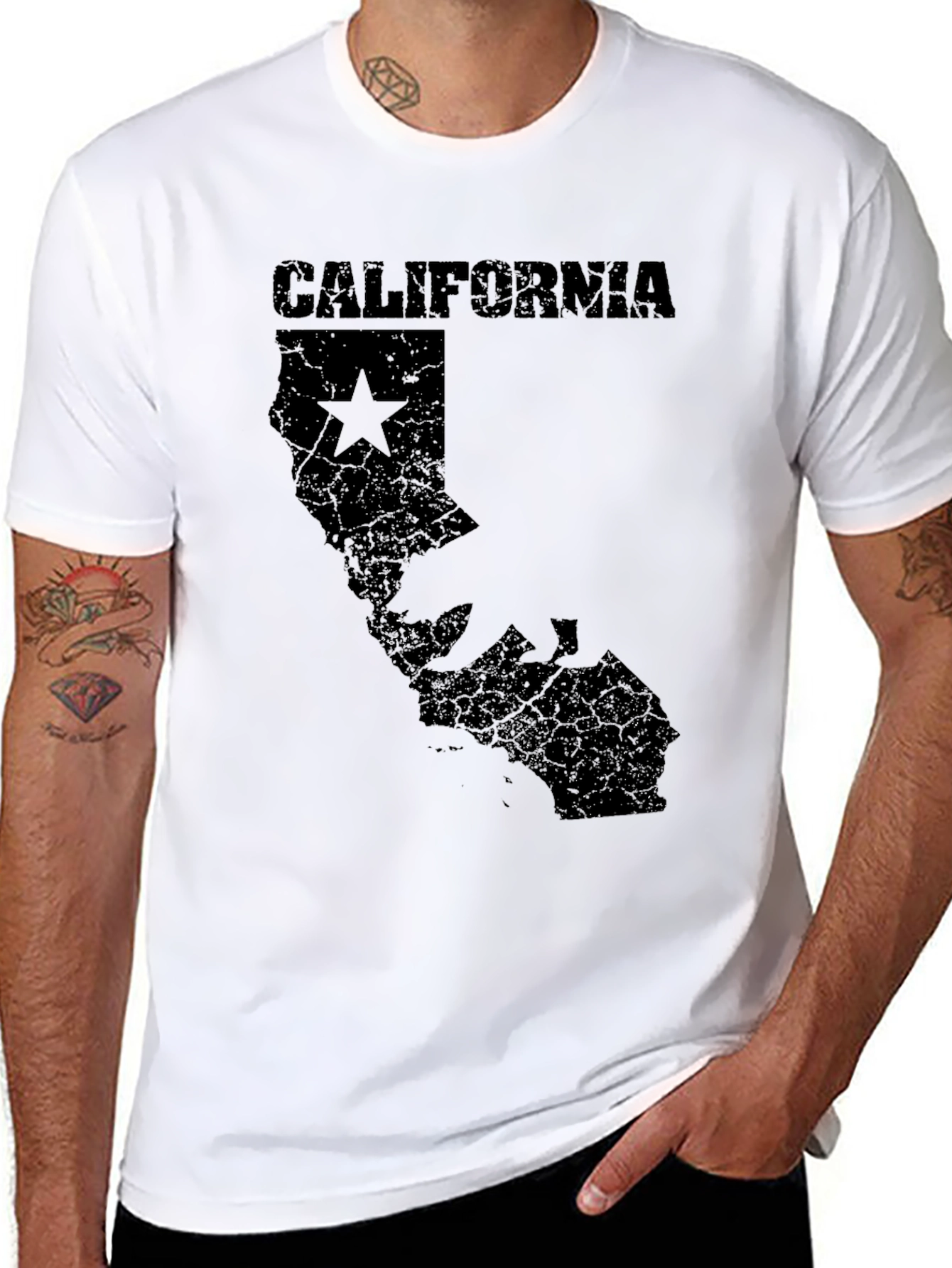 California Map Graphic Tee - Black
