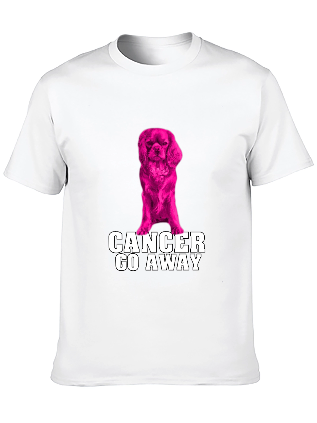 Cancer Go Away T-Shirt with Dog Graphic