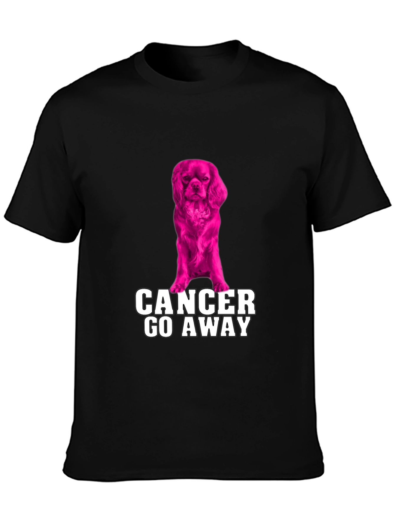 Cancer Go Away T-Shirt with Dog Graphic