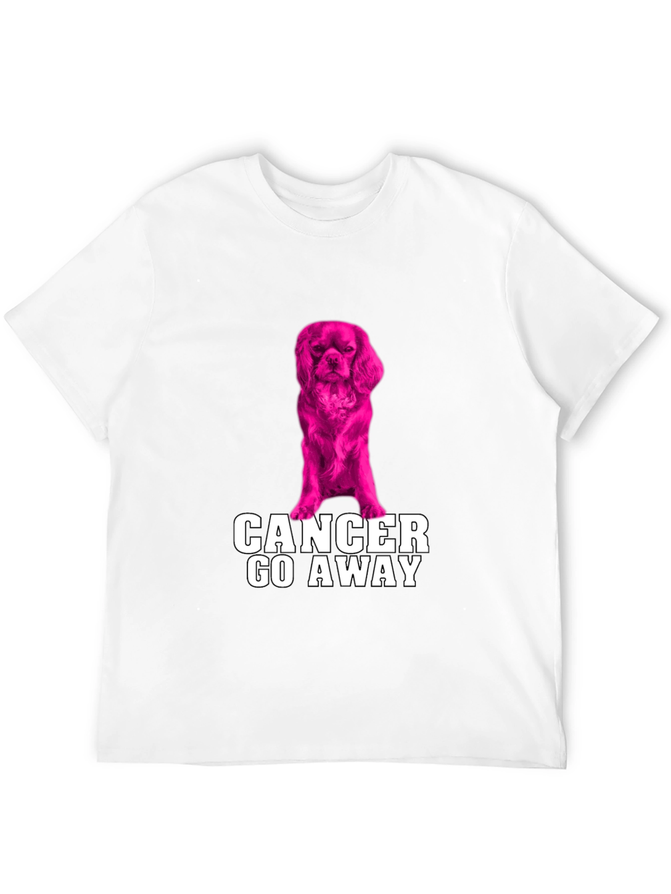 Cancer Go Away T-Shirt with Dog Graphic