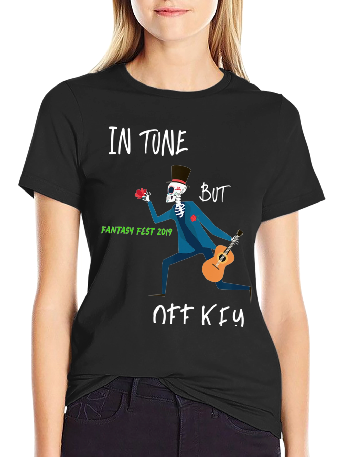 In Tune But Off Key Fantasy Fest Skeleton T-Shirt