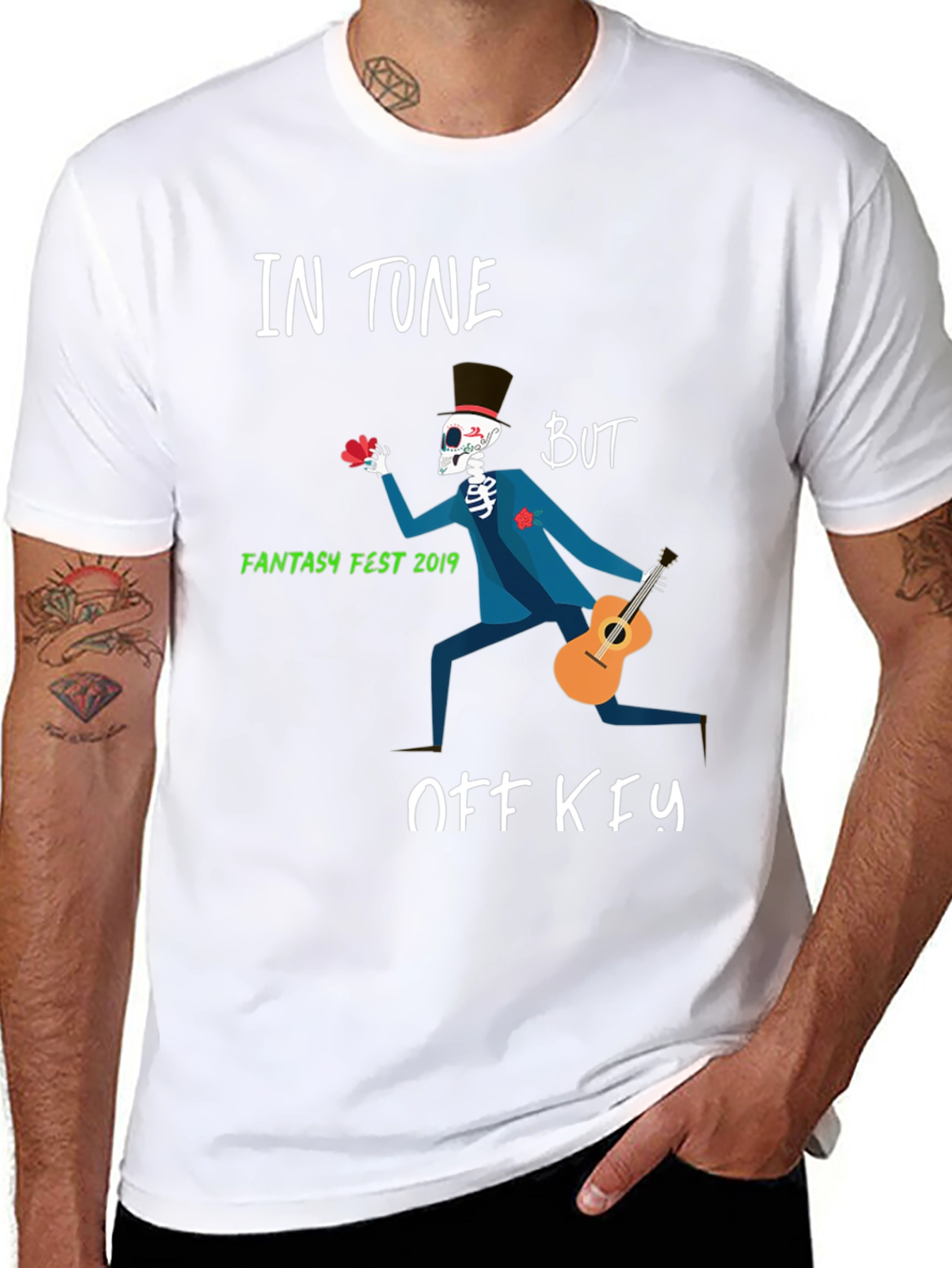 In Tune But Off Key Fantasy Fest Skeleton T-Shirt