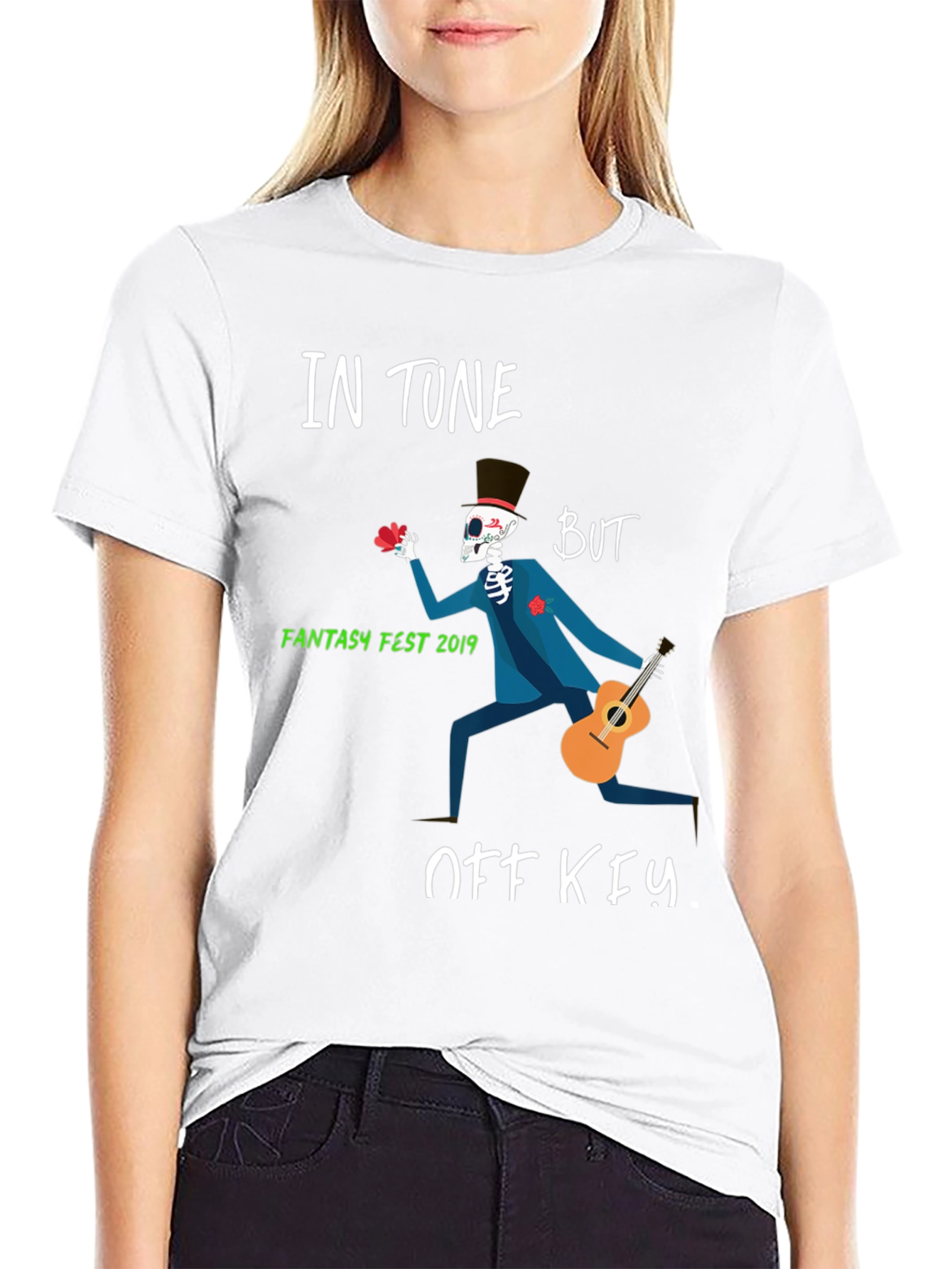 In Tune But Off Key Fantasy Fest Skeleton T-Shirt