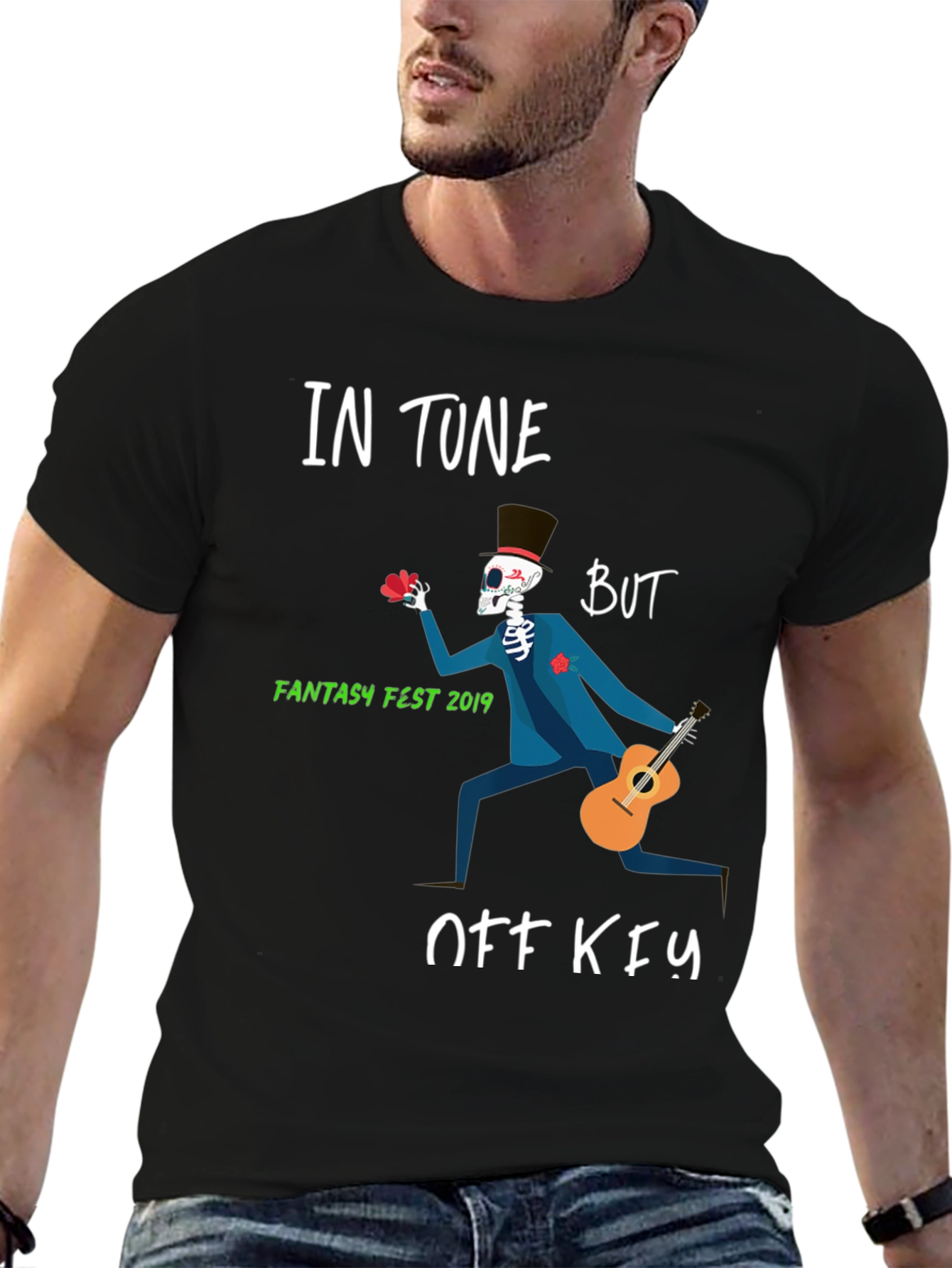 In Tune But Off Key Fantasy Fest Skeleton T-Shirt