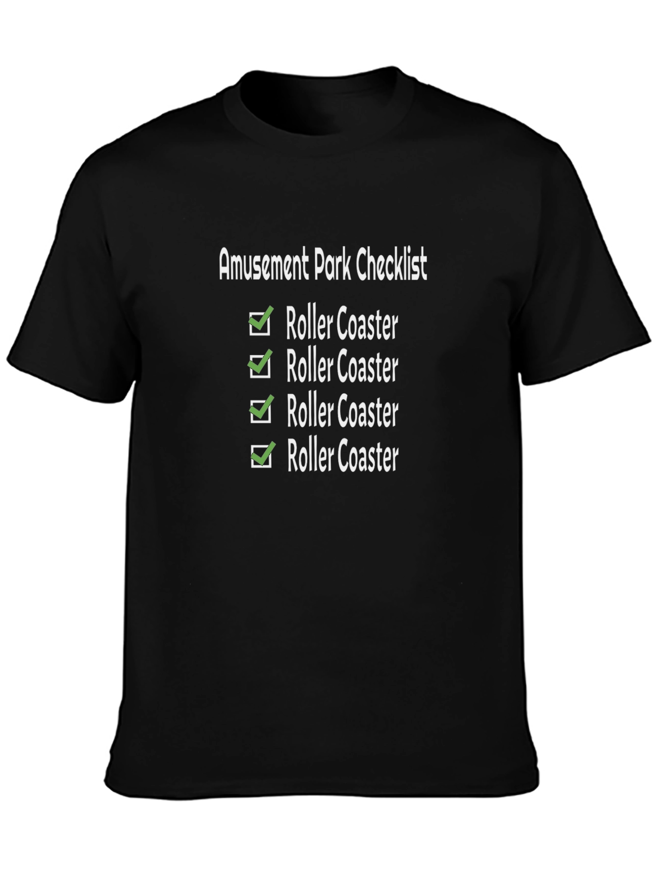 Amusement Park Checklist Roller Coaster T-Shirt