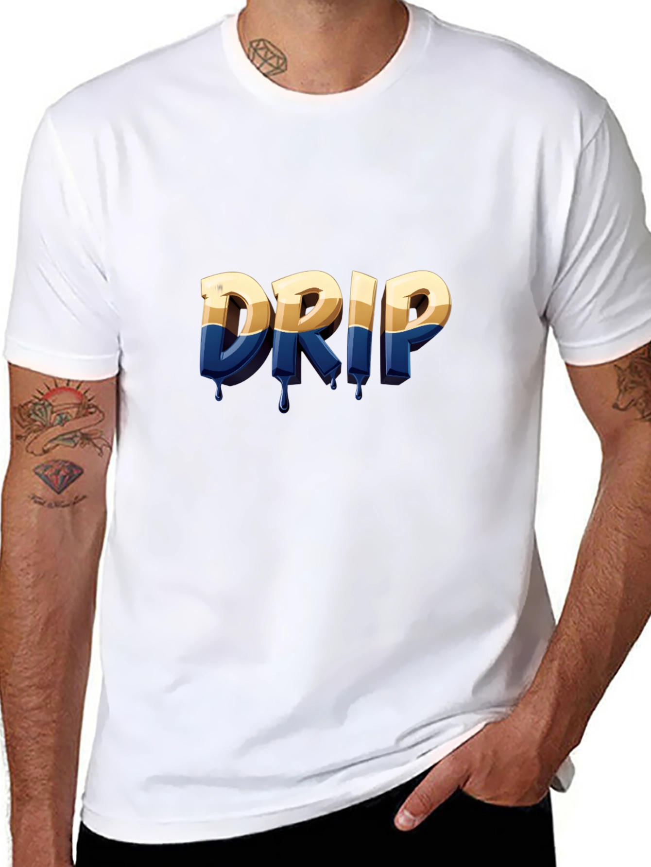 Drip Graphic Print Black T-Shirt