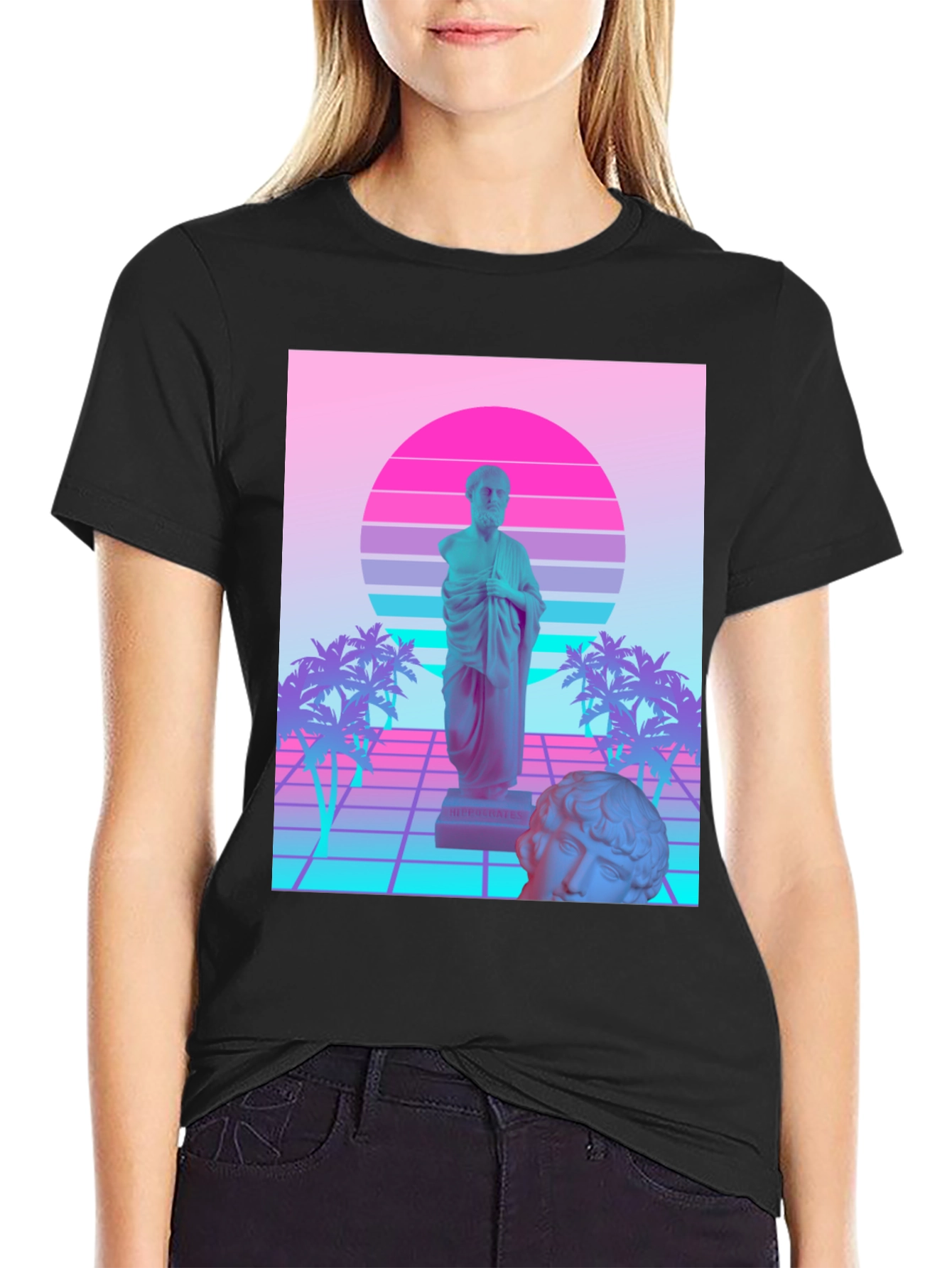 Vaporwave Statue T-Shirt - Retro Aesthetic Tee