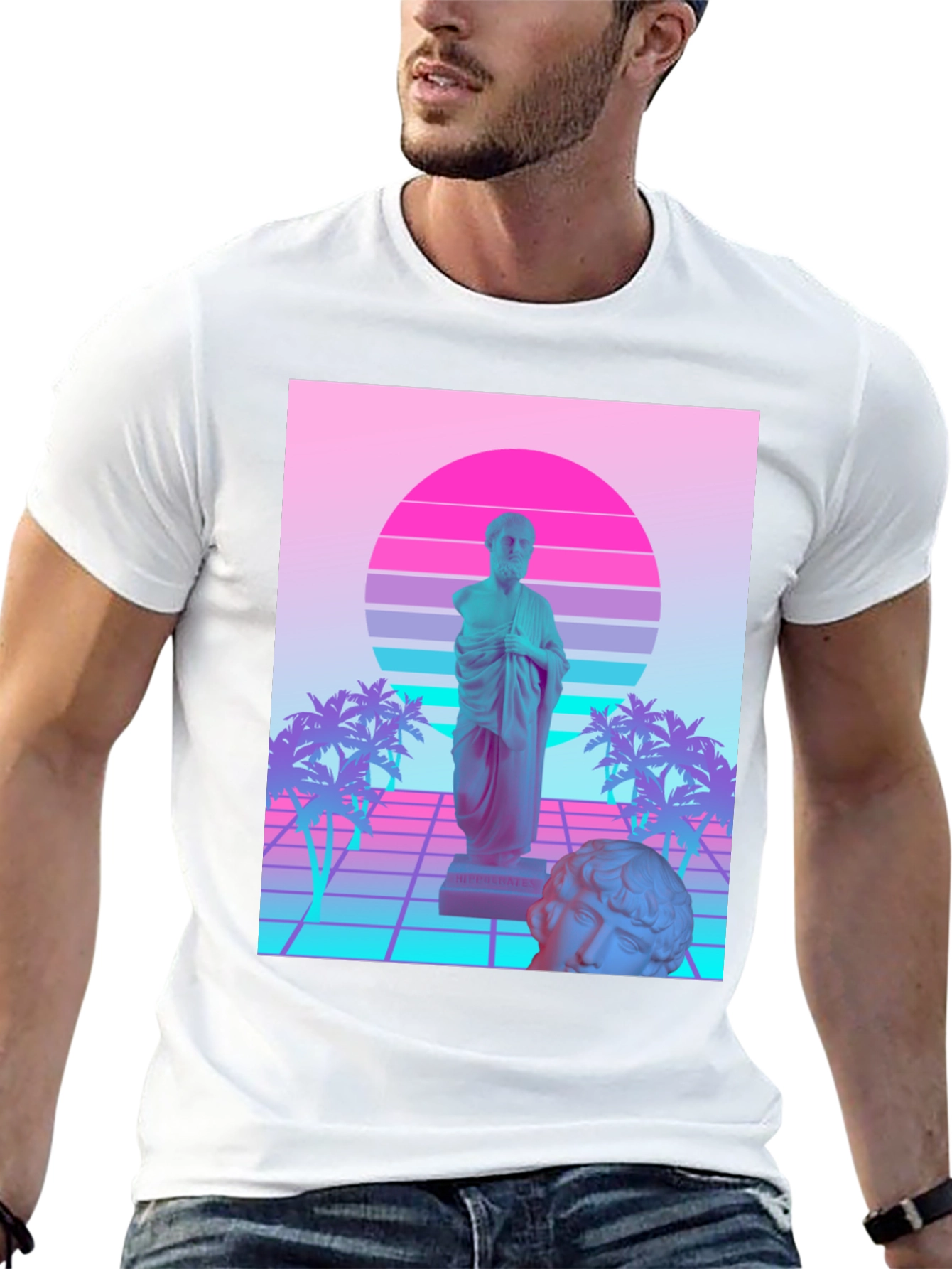 Vaporwave Statue T-Shirt - Retro Aesthetic Tee