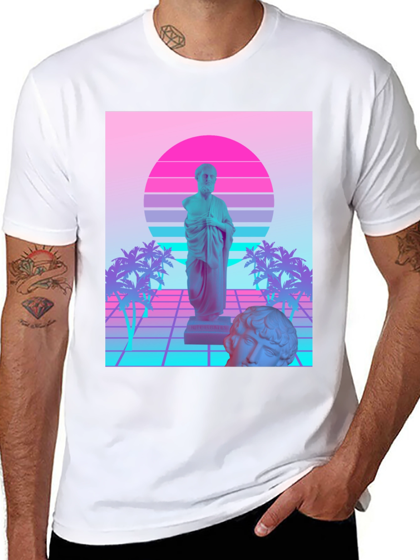 Vaporwave Statue T-Shirt - Retro Aesthetic Tee