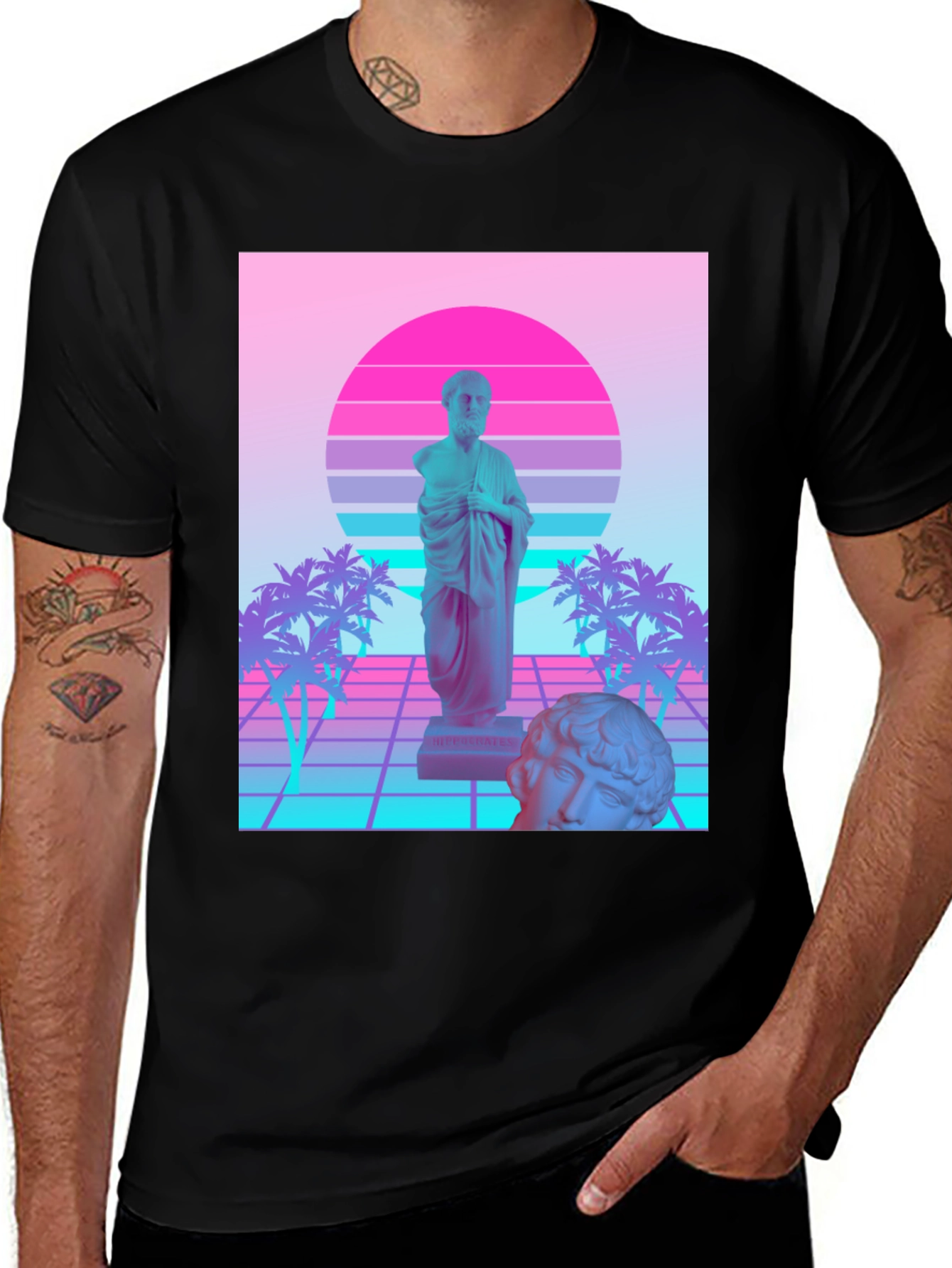 Vaporwave Statue T-Shirt - Retro Aesthetic Tee