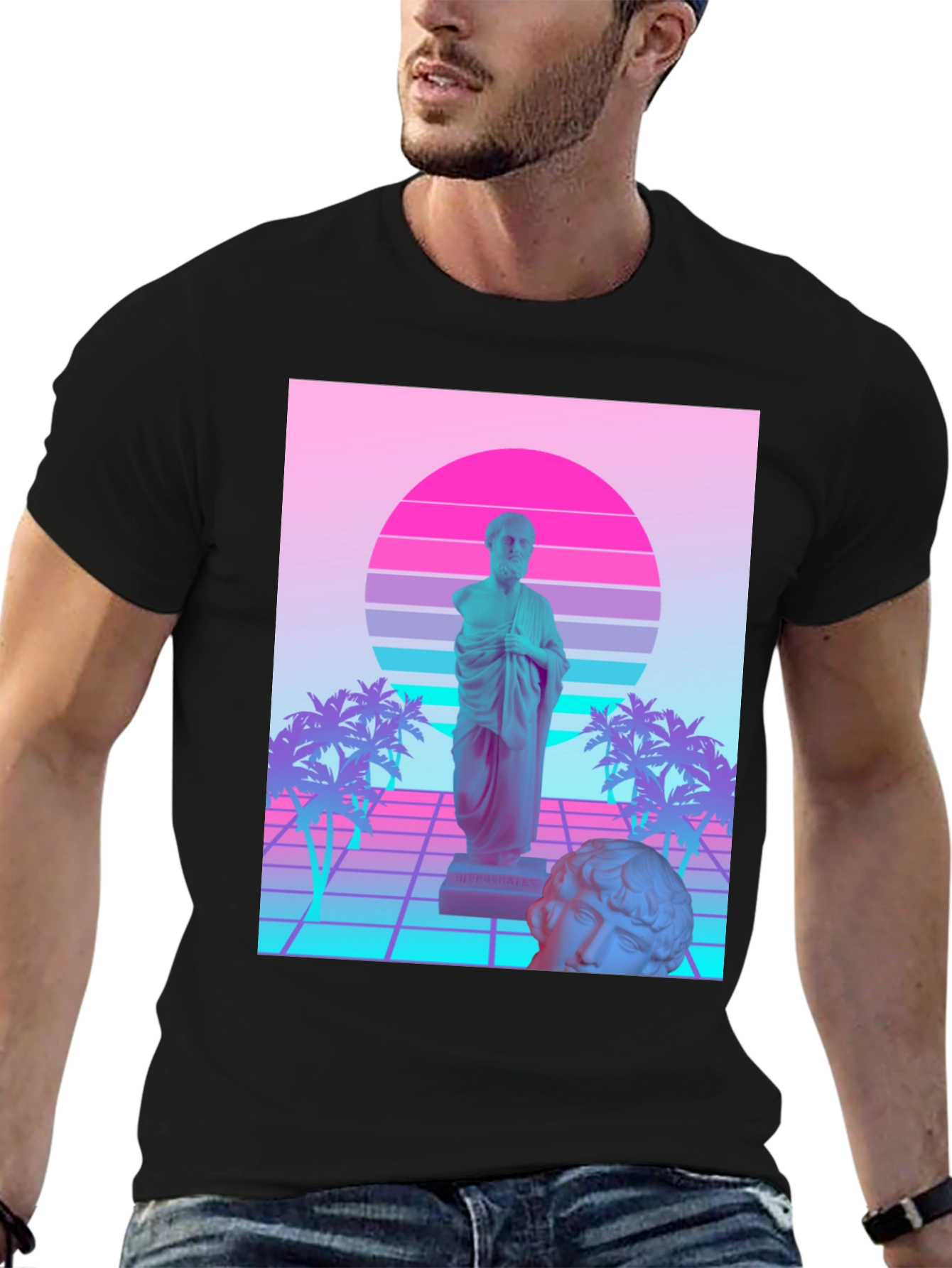 Vaporwave Statue T-Shirt - Retro Aesthetic Tee